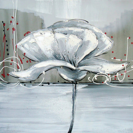 Hand-painted "Abstract Bloom Flower" painting original artwork, Canvas Wall art for living room, bedroom, office - Wrapped Canvas Painting