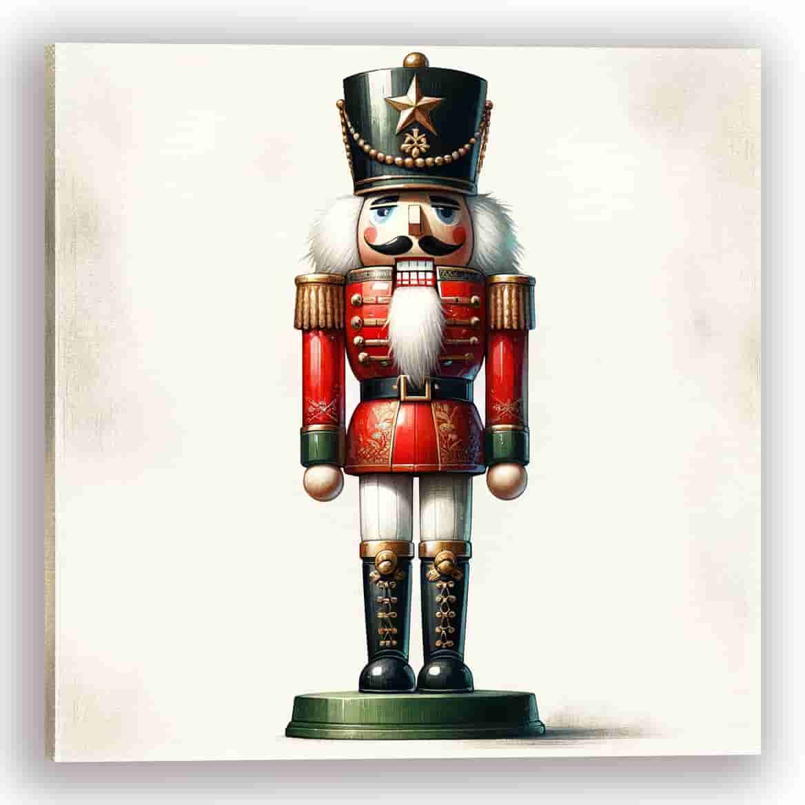 "Guardian of Festive Tales - Classic Nutcracker" Wrapped Canvas wall Art Prints