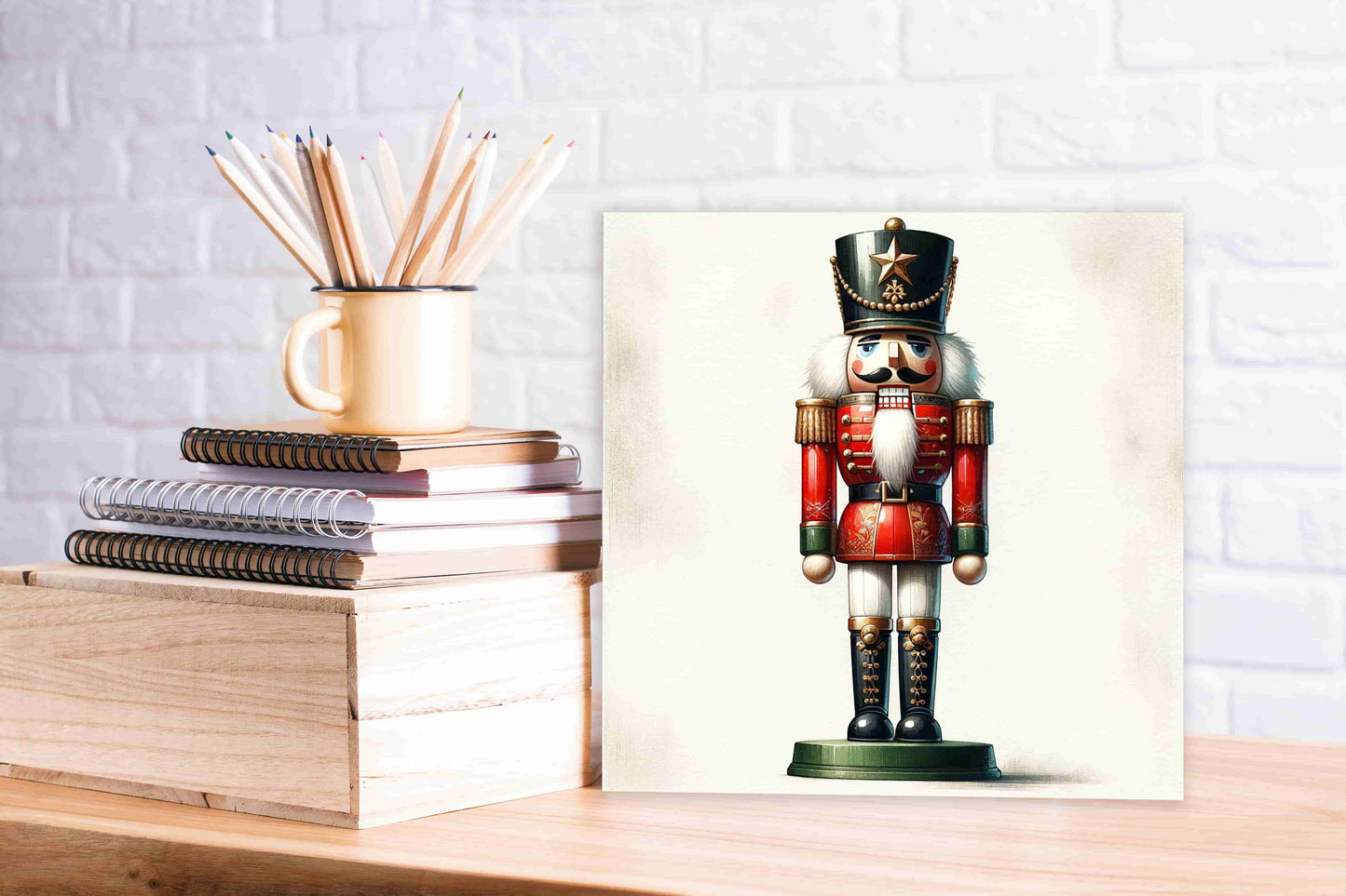 "Guardian of Festive Tales - Classic Nutcracker" Wrapped Canvas wall Art Prints