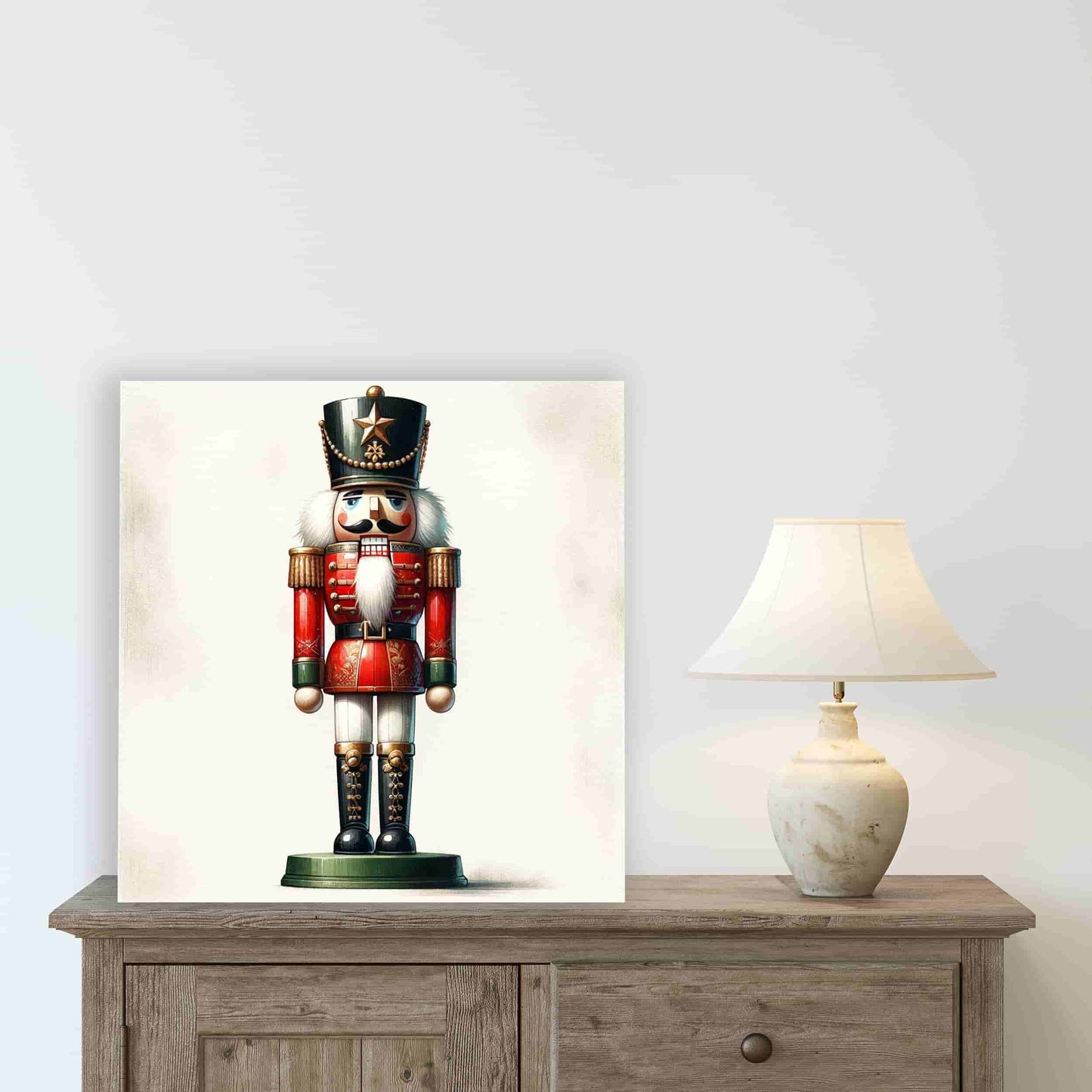 "Guardian of Festive Tales - Classic Nutcracker" Wrapped Canvas wall Art Prints