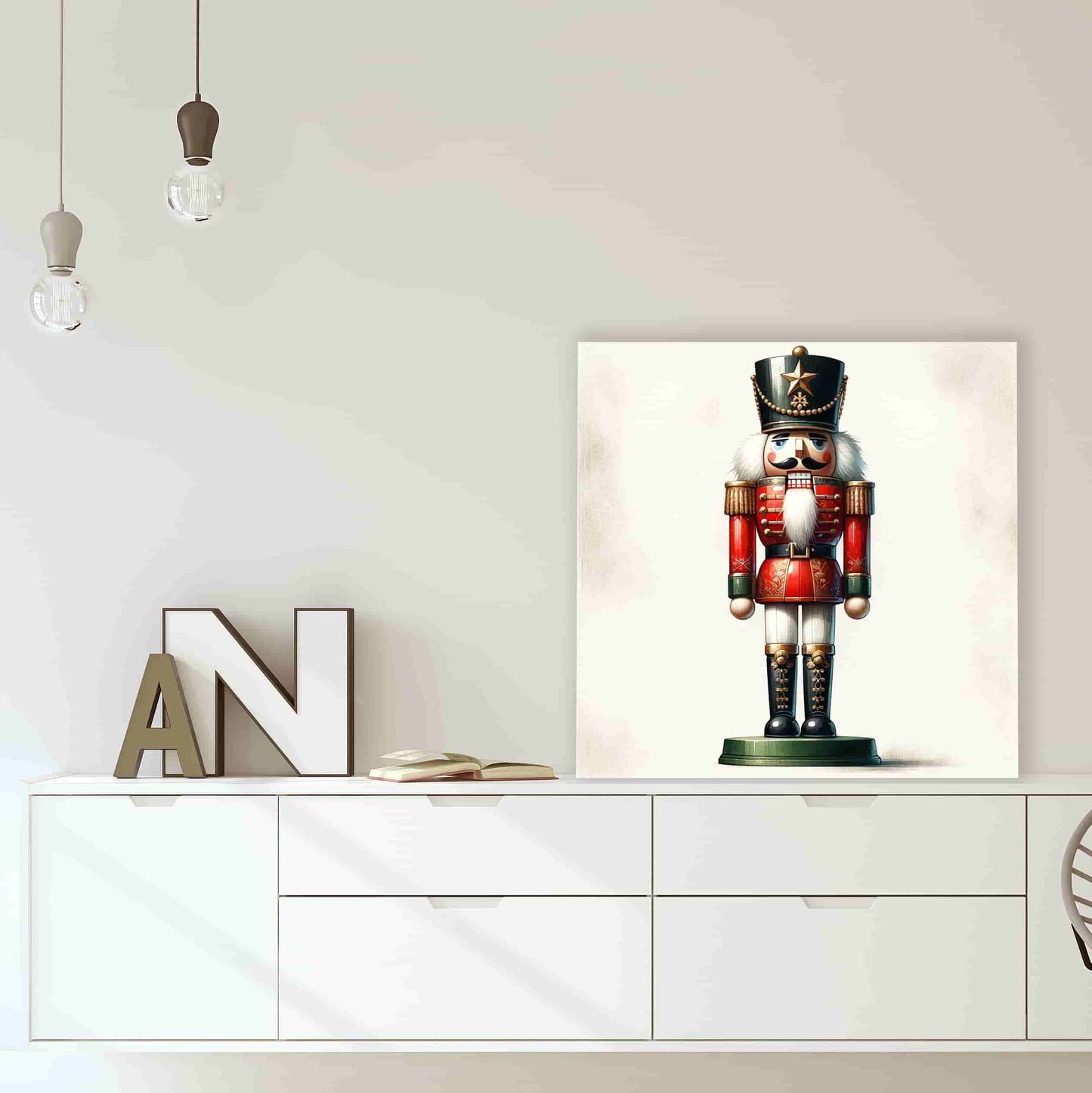 "Guardian of Festive Tales - Classic Nutcracker" Wrapped Canvas wall Art Prints