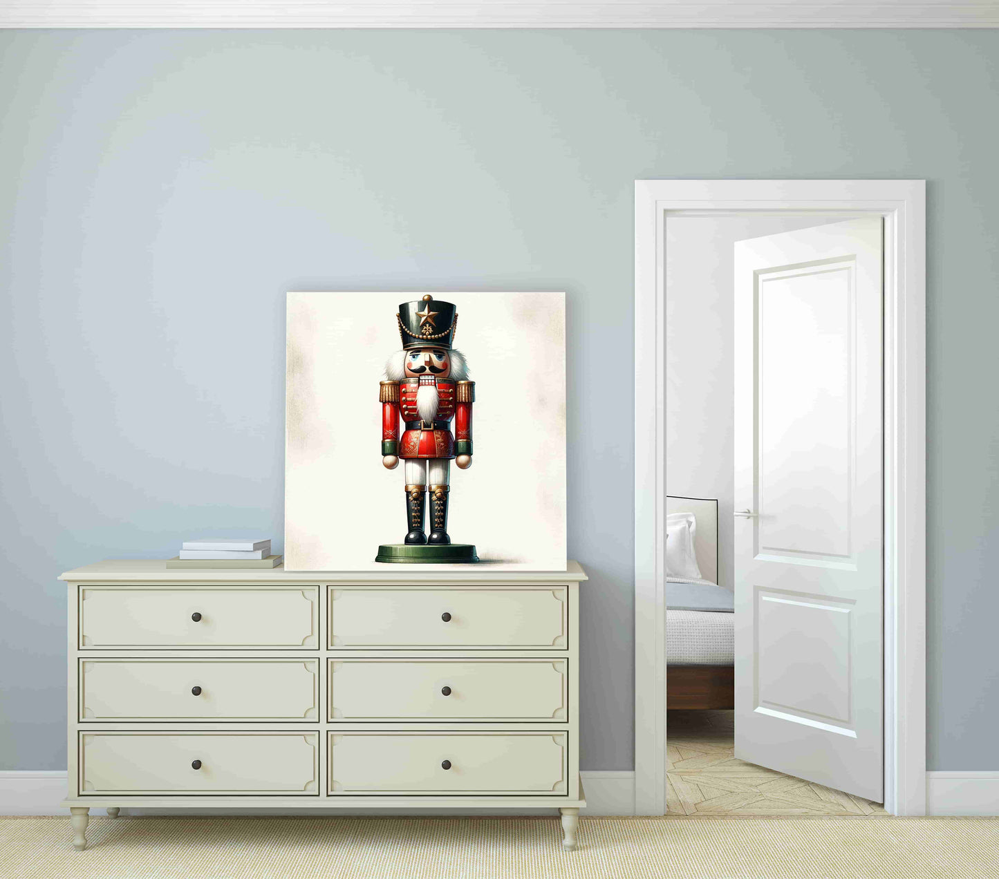 "Guardian of Festive Tales - Classic Nutcracker" Wrapped Canvas wall Art Prints