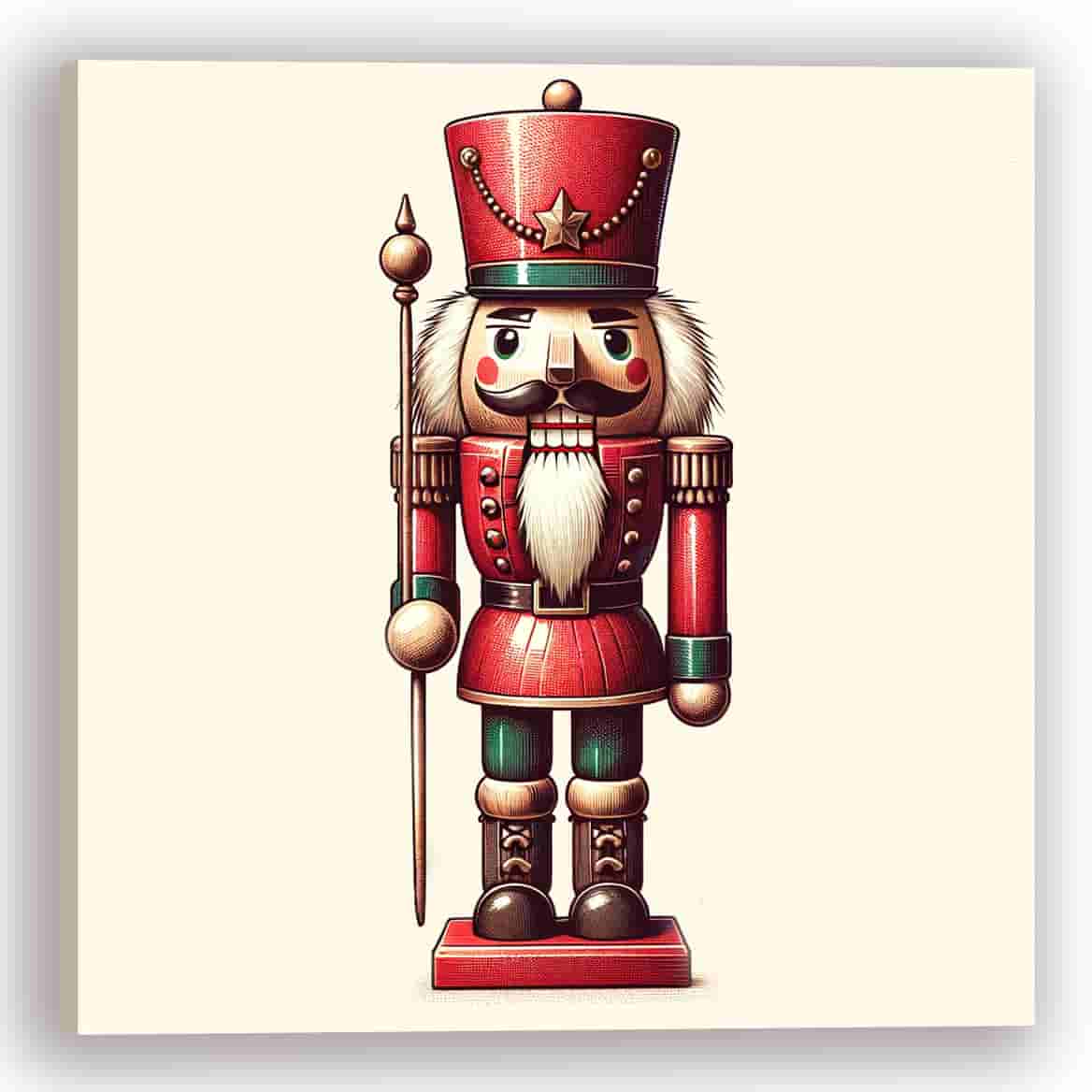 "Sentinel of the Season - Regal Nutcracker" Wrapped Canvas Wall Art Prints