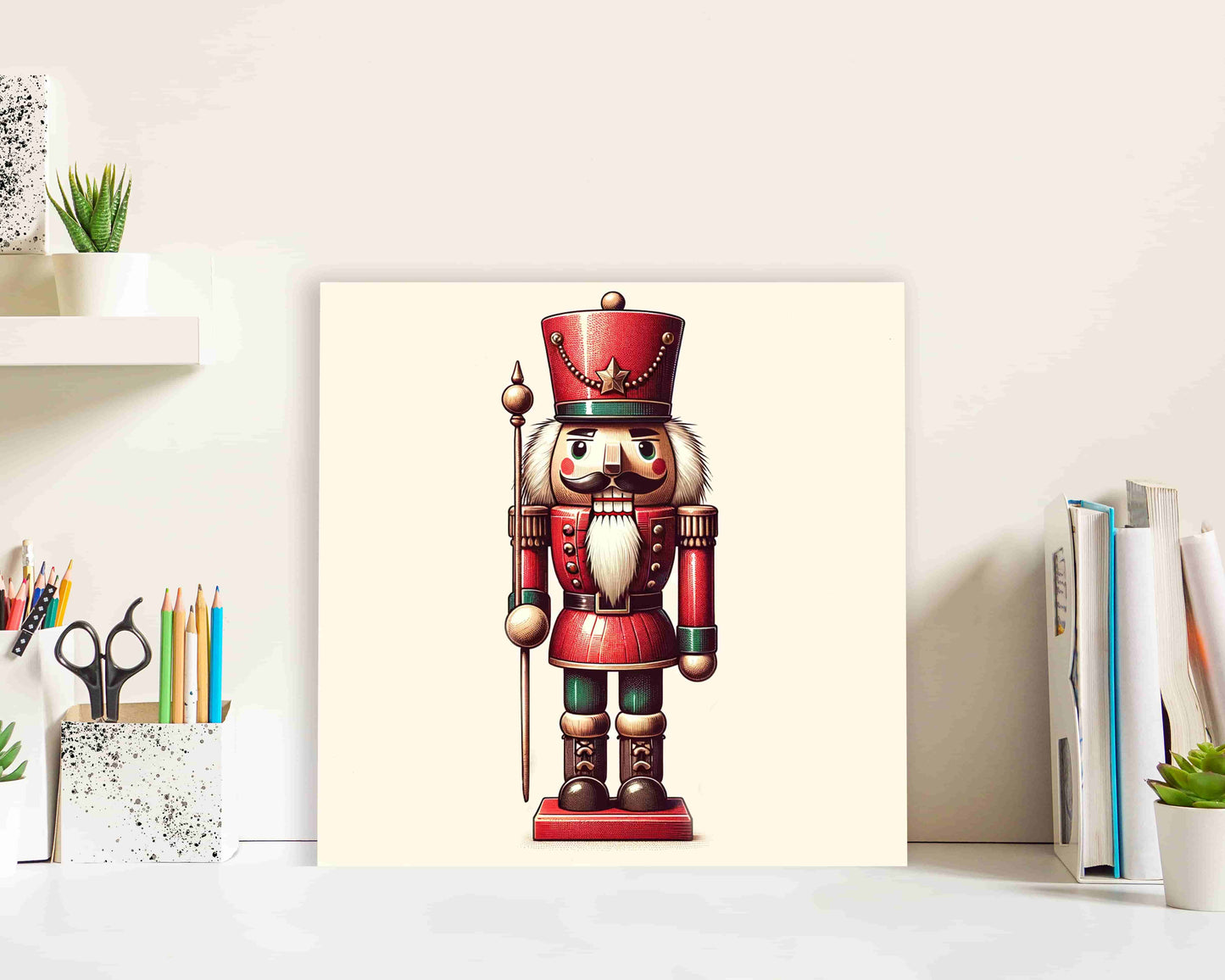 "Sentinel of the Season - Regal Nutcracker" Wrapped Canvas Wall Art Prints