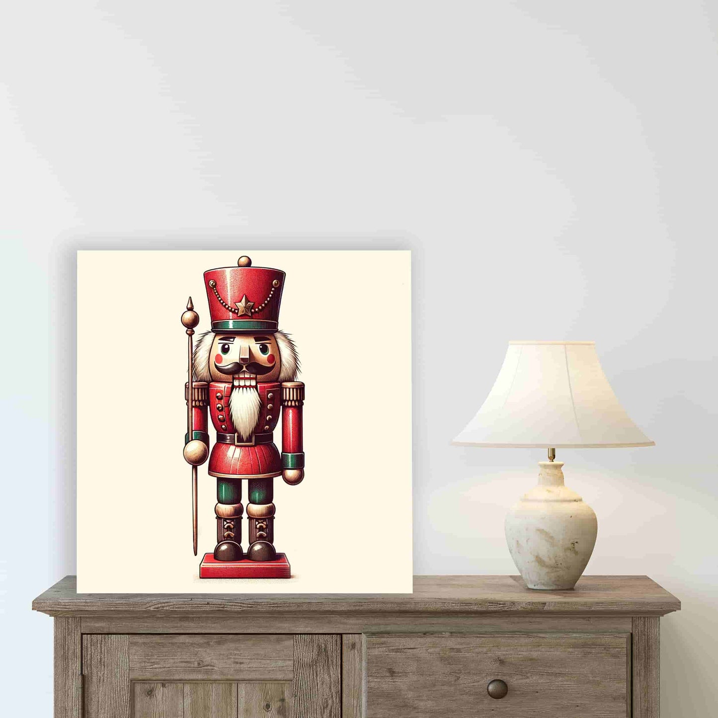 "Sentinel of the Season - Regal Nutcracker" Wrapped Canvas Wall Art Prints