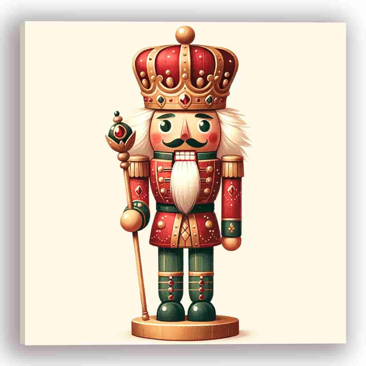 "Monarch of Merriment - Royal Nutcracker" Wrapped Canvas Wall Art Prints