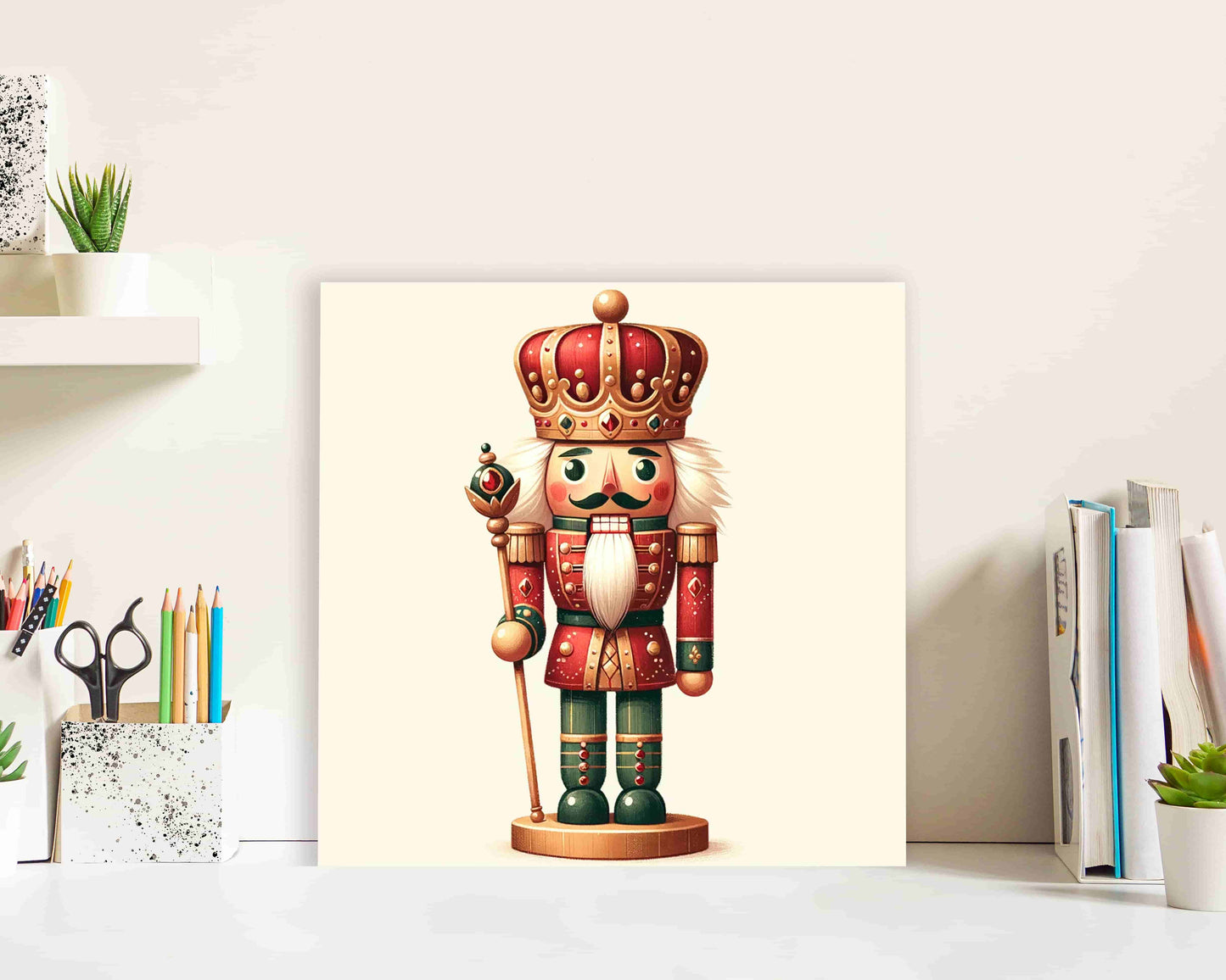 "Monarch of Merriment - Royal Nutcracker" Wrapped Canvas Wall Art Prints
