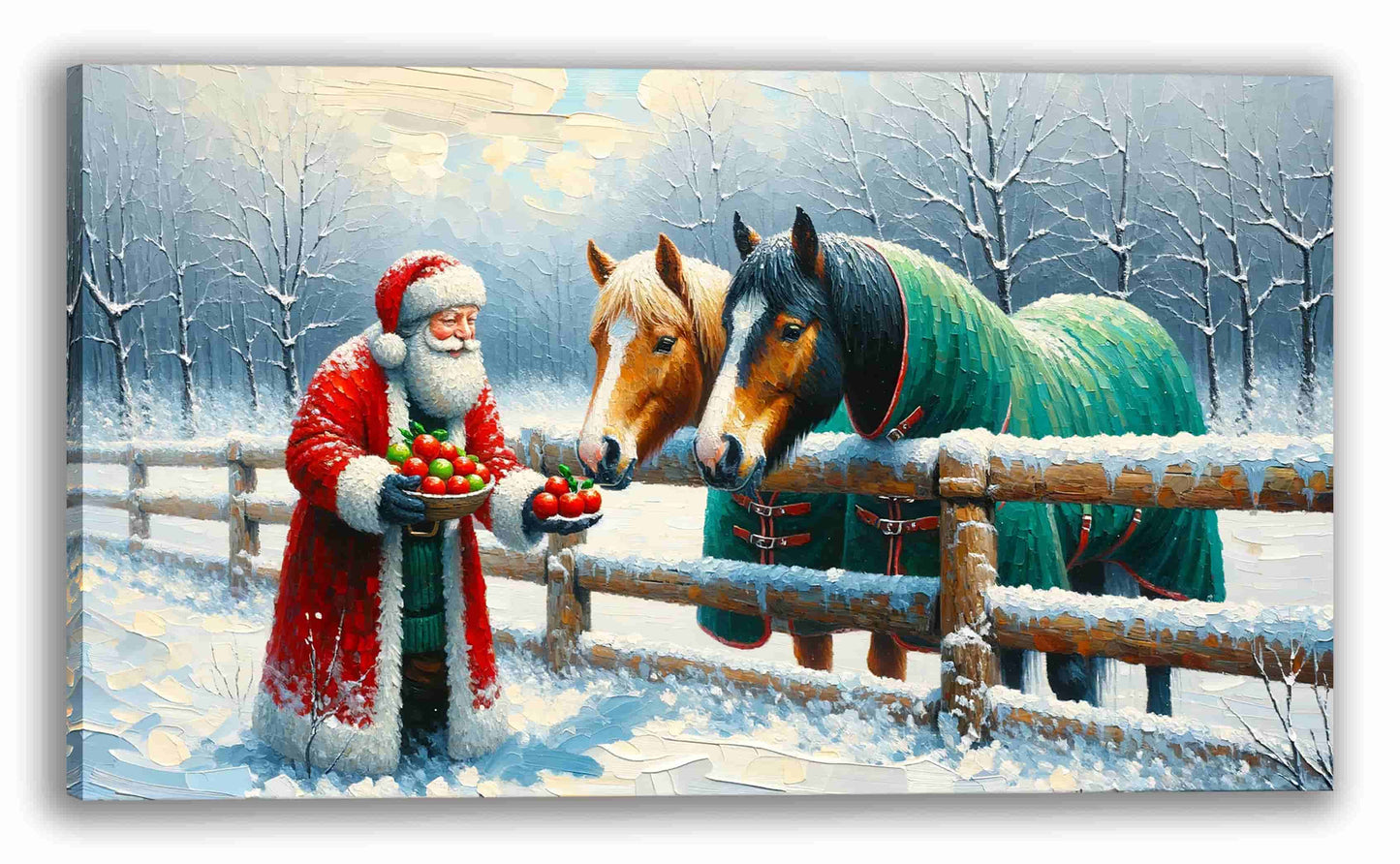 "Yuletide Companions - Santa's Gift to Gentle Friends" Canvas Wall Art Prints