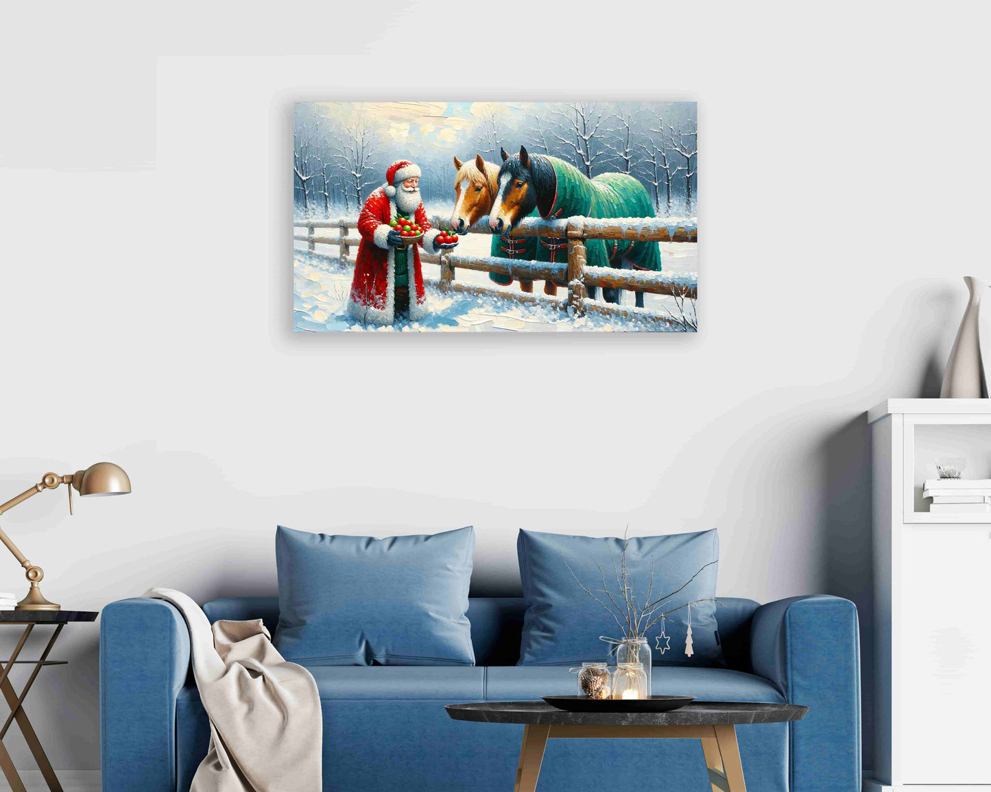 "Yuletide Companions - Santa's Gift to Gentle Friends" Canvas Wall Art Prints