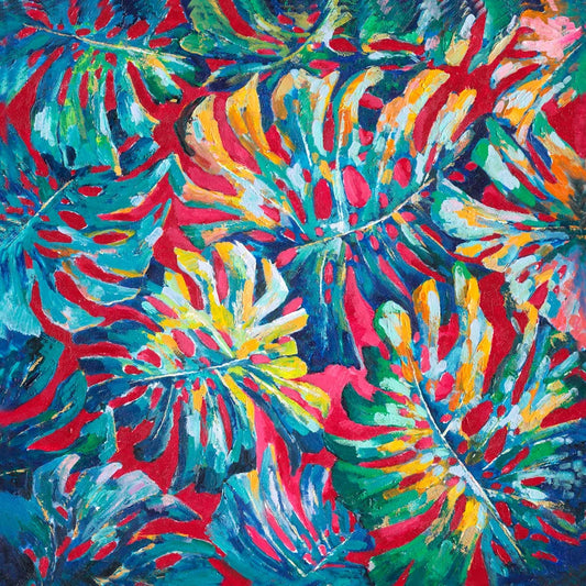 Hand-painted "Rainforest Memory" Oil painting original art, Canvas Wall art for living room, entryway, office - Wrapped Canvas Painting