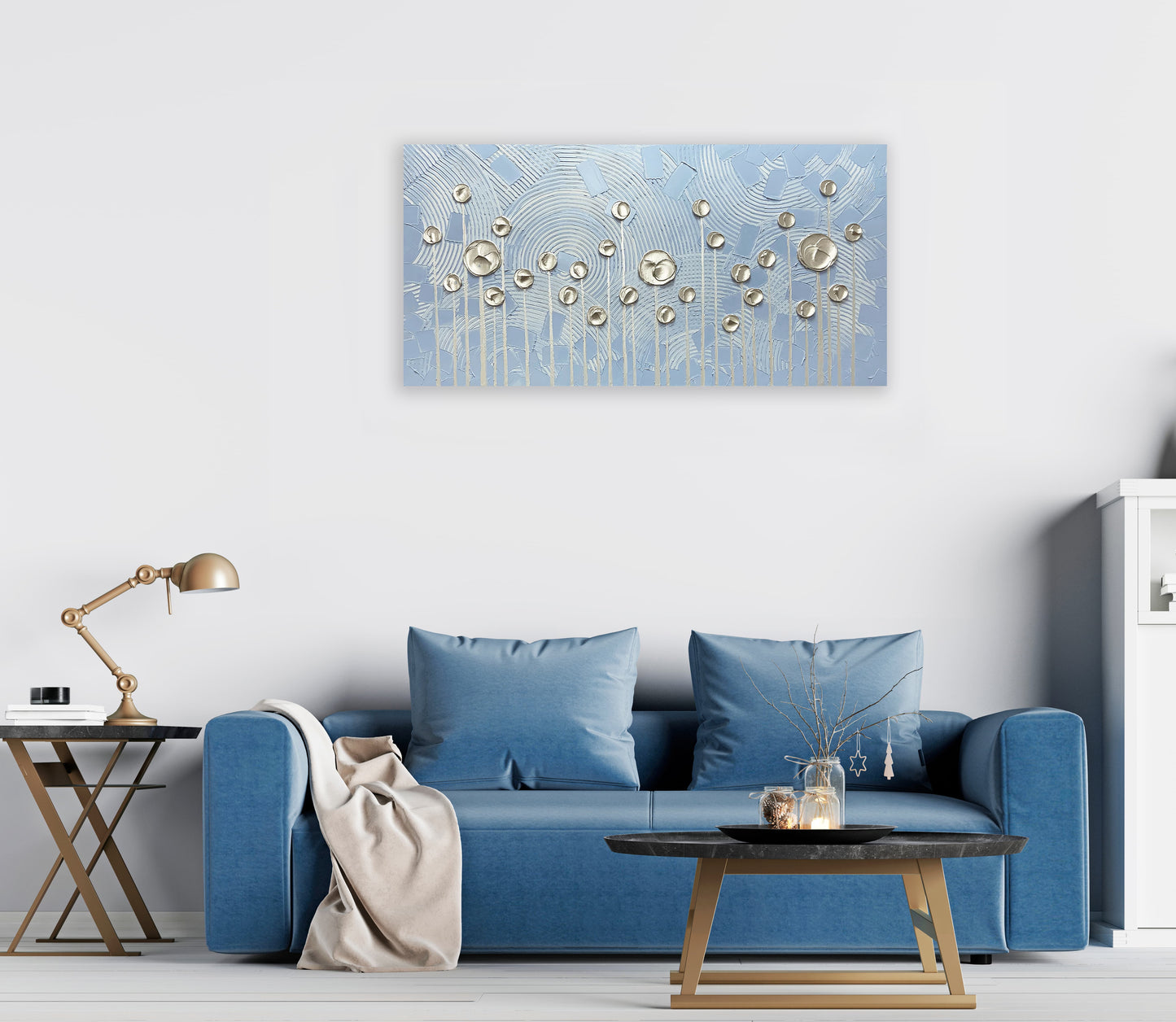 Abstract Art "Blooms at Dawn" Hand-painted on Wrapped Canvas for Home Decor