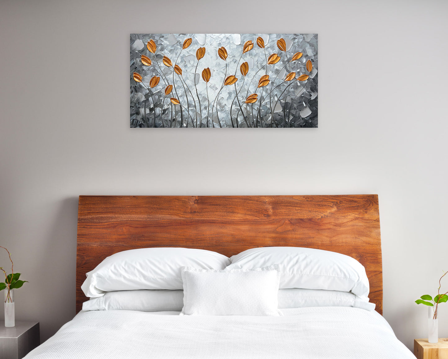 Abstract Art "Fall's Echo" Hand-painted on Wrapped Canvas for Home Decor