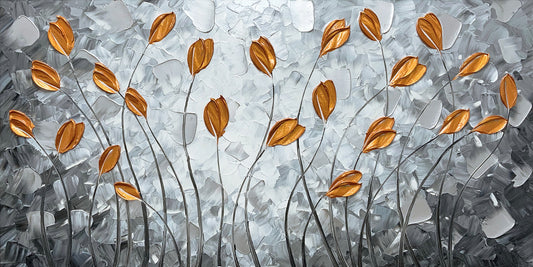 Abstract Art "Fall's Echo" Hand-painted on Wrapped Canvas for Home Decor