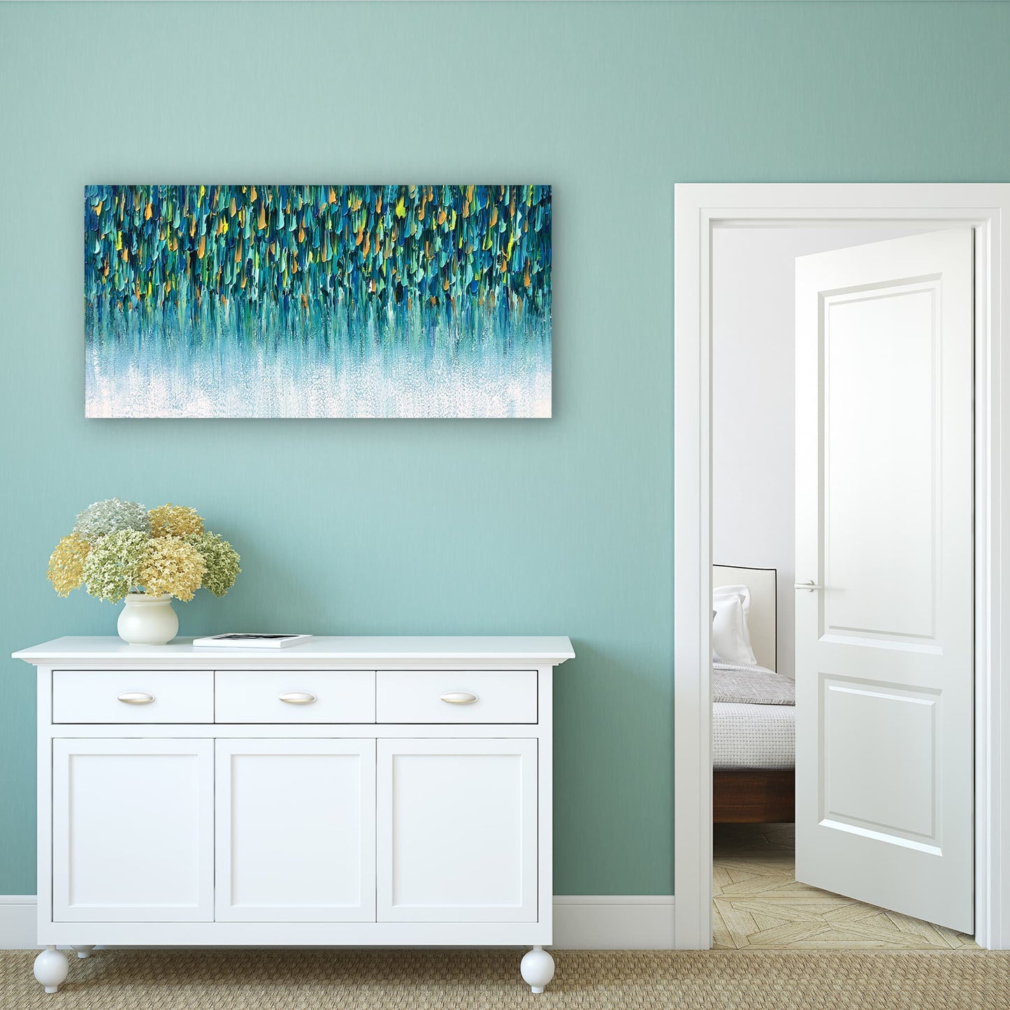 Hand-Painted 'Cascade of Dreams' - Abstract Canvas Art for Home Decor