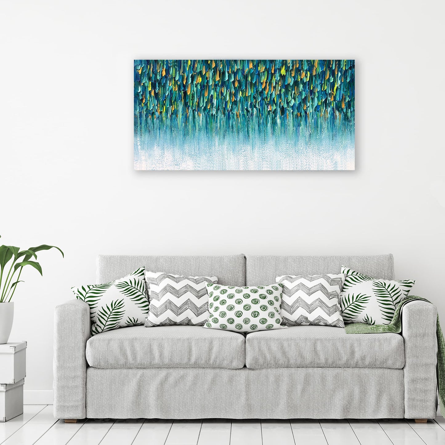 Hand-Painted 'Cascade of Dreams' - Abstract Canvas Art for Home Decor