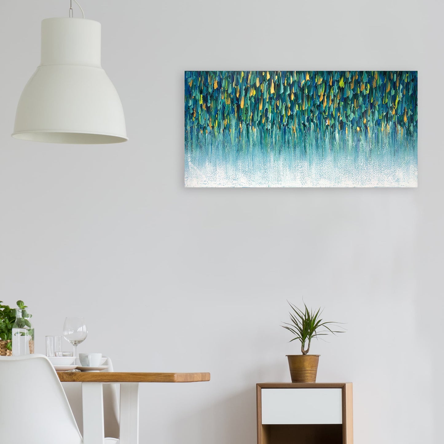 Hand-Painted 'Cascade of Dreams' - Abstract Canvas Art for Home Decor