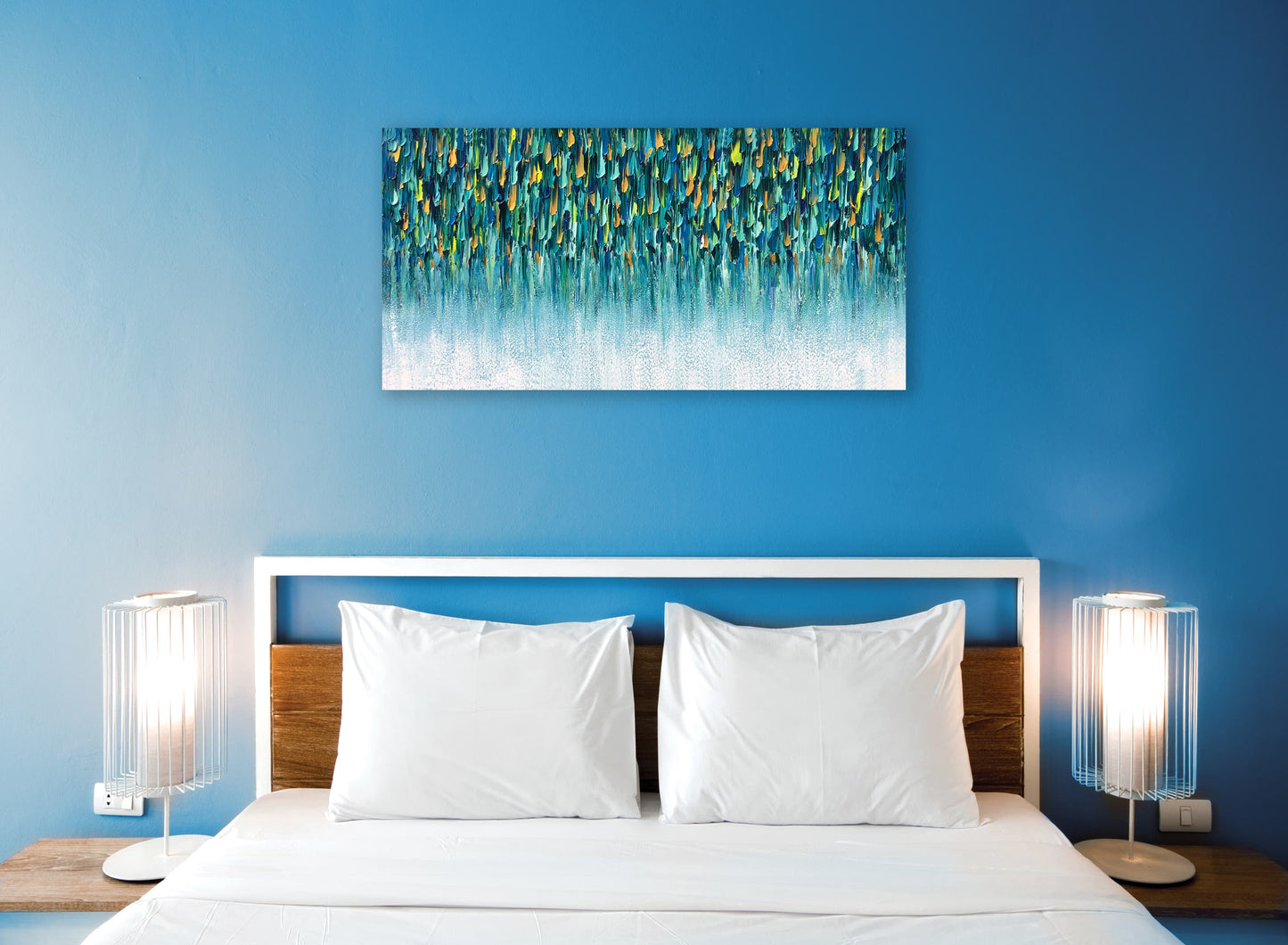 Hand-Painted 'Cascade of Dreams' - Abstract Canvas Art for Home Decor
