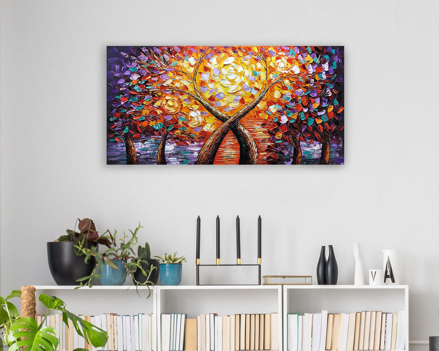 Hand-Painted 'Spectrum of Life' - Abstract Canvas Art for Home Decor