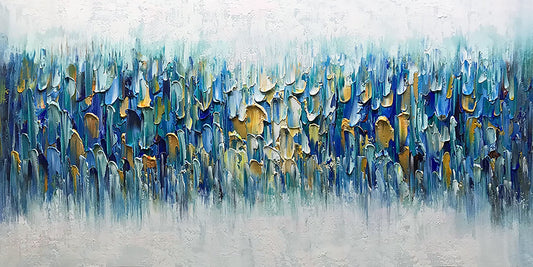Hand-Painted 'Blue Haven' - Abstract Canvas Art for Home Decor