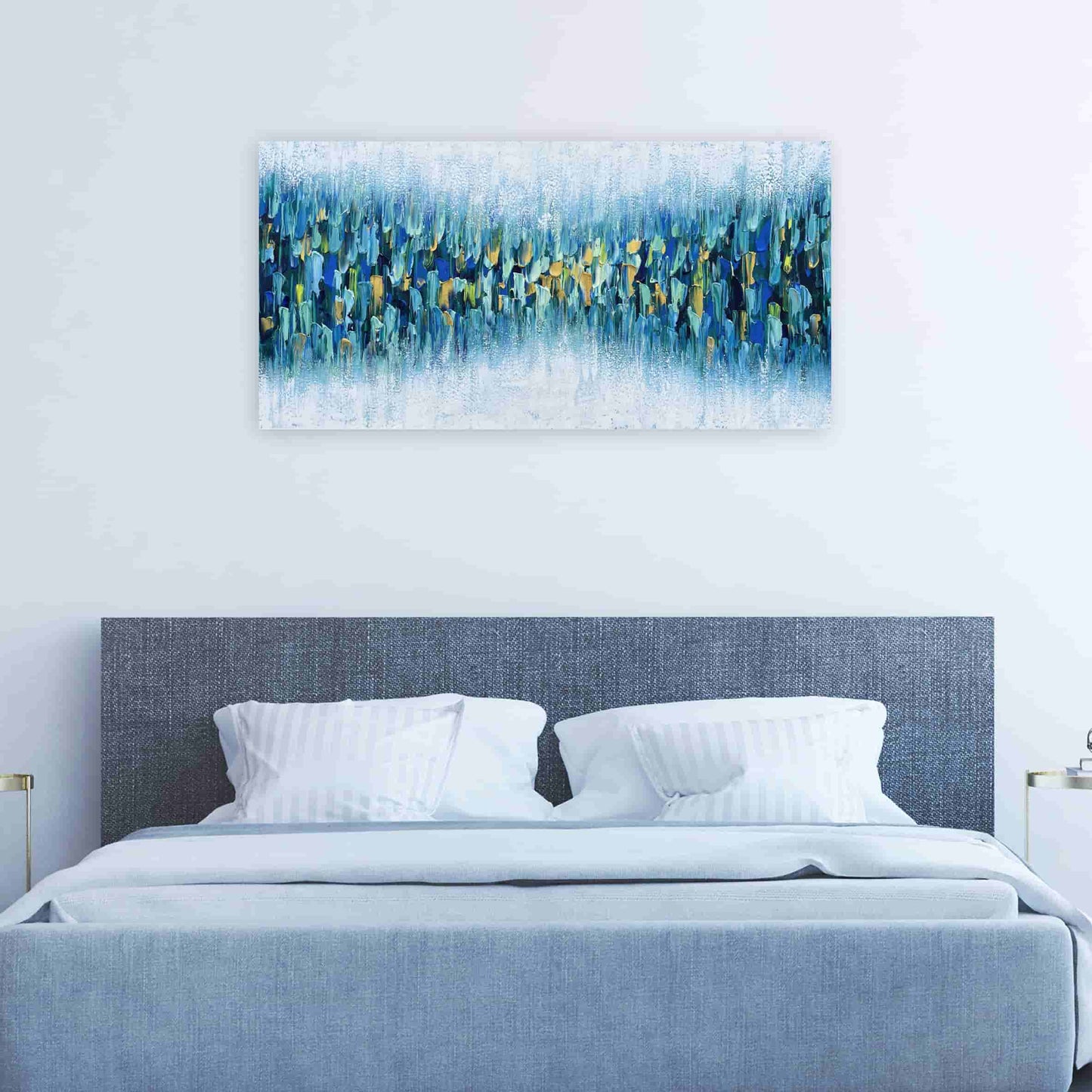 Hand-Painted 'Blue Haven' - Abstract Canvas Art for Home Decor