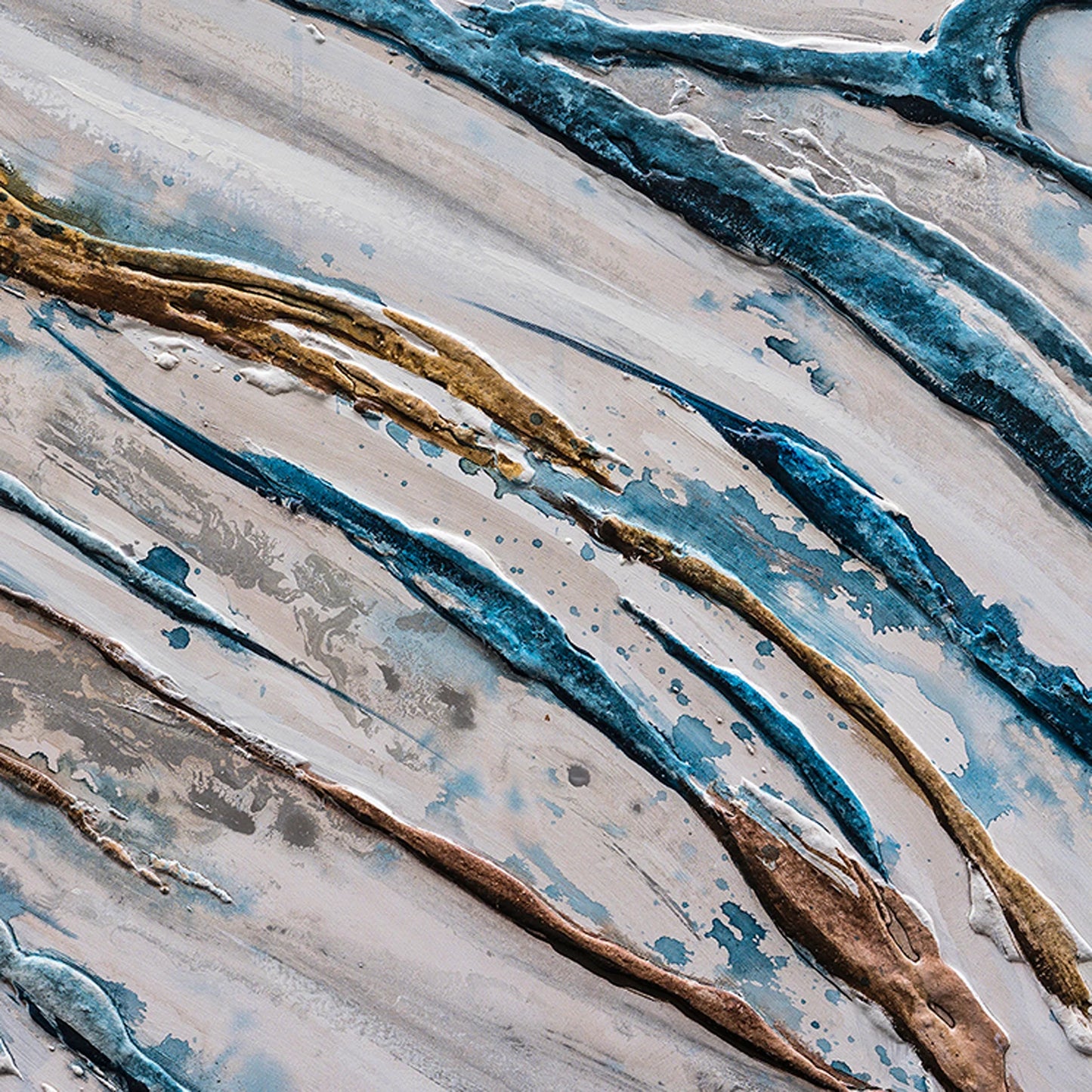Hand Painted art "Abstract River" Painting on canvas original, Wall art for living room, bedroom, office, entryway - Wrapped Canvas Painting