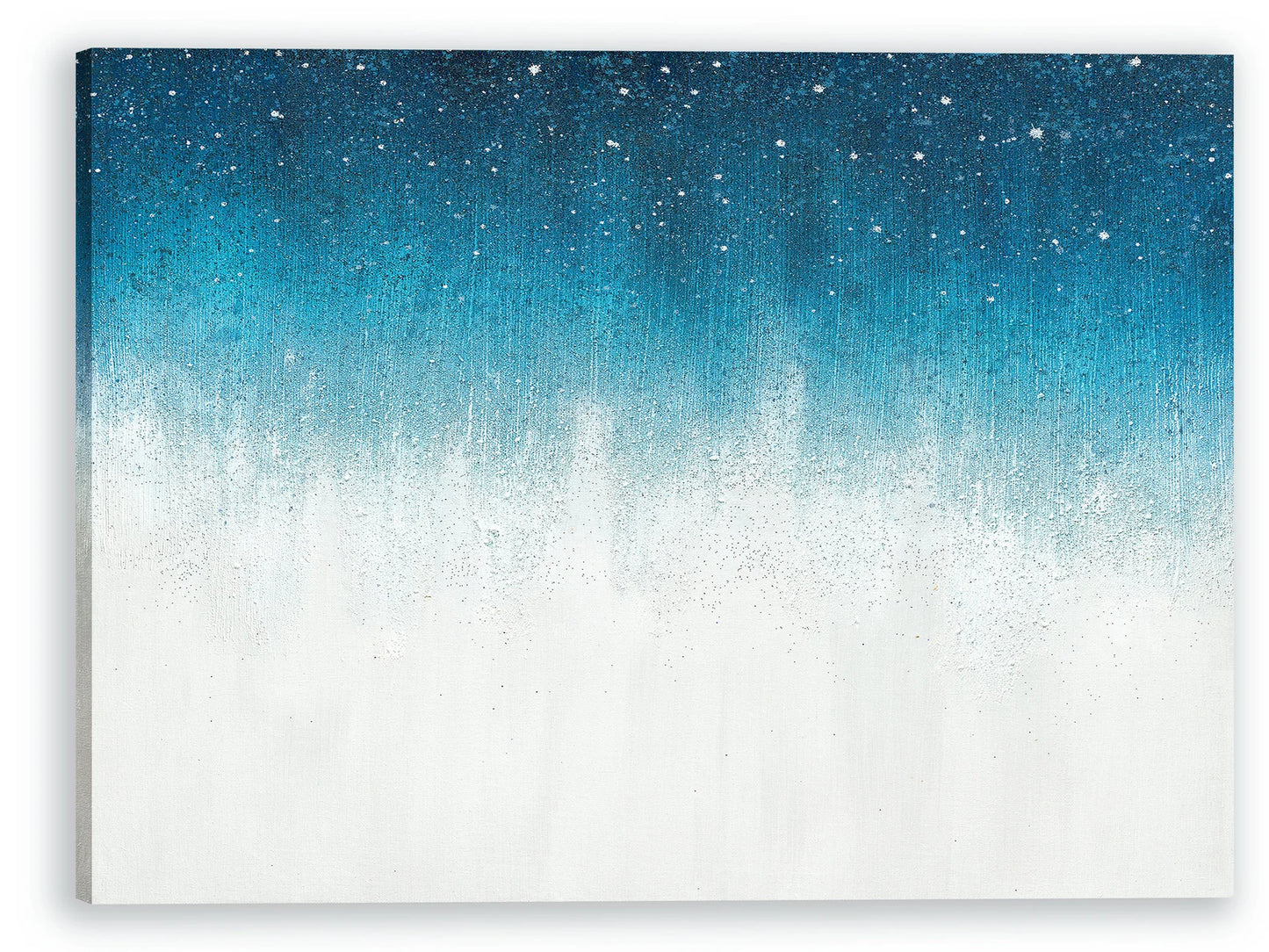 Hand Painted Abstract Art "Stars in the Blue Sky" painting original, wall art for Living Room, Bedroom, Office - Wrapped Canvas Painting