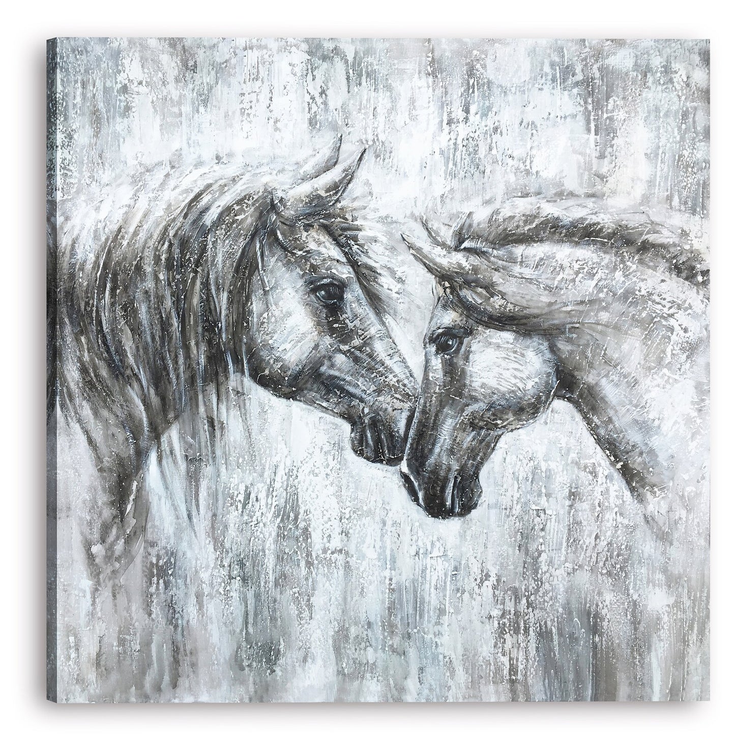 Hand-painted Art "A Romantic Encounter" Oil painting original, Canvas Wall art for living room, bedroom, office - Wrapped Canvas Painting