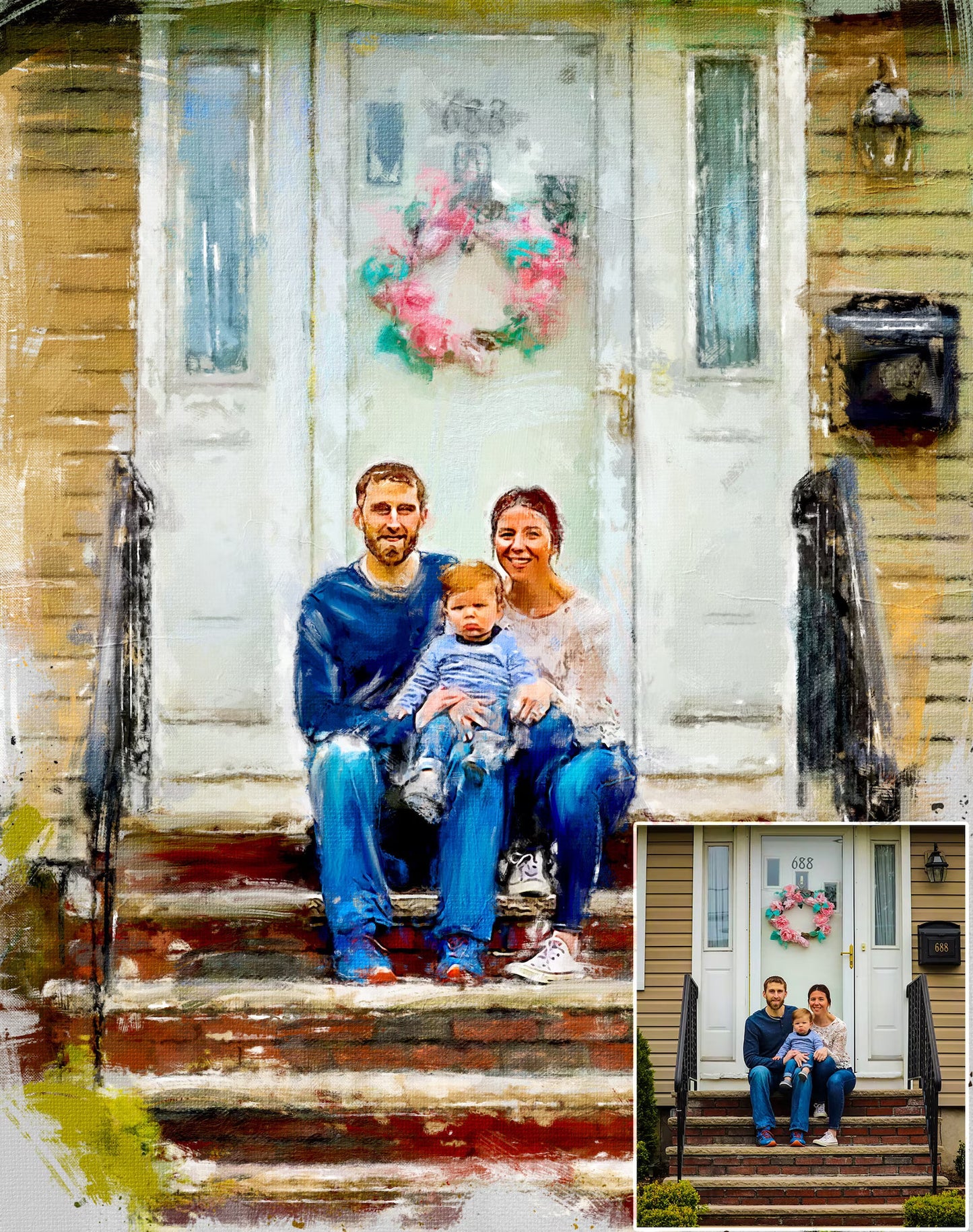 Painting From Photo, Personalized Custom Couple Portrait From Photo, Digital Oil Painting Print On Canvas, Wedding, Anniversary