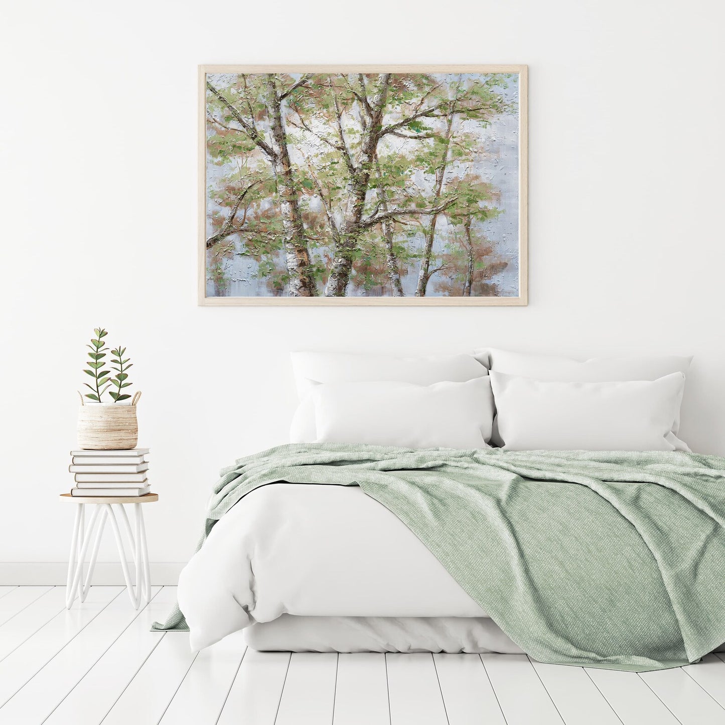 Original "Spring Tree" oil painting on canvas, wrapped canvas art for living room, bedroom, and office.
