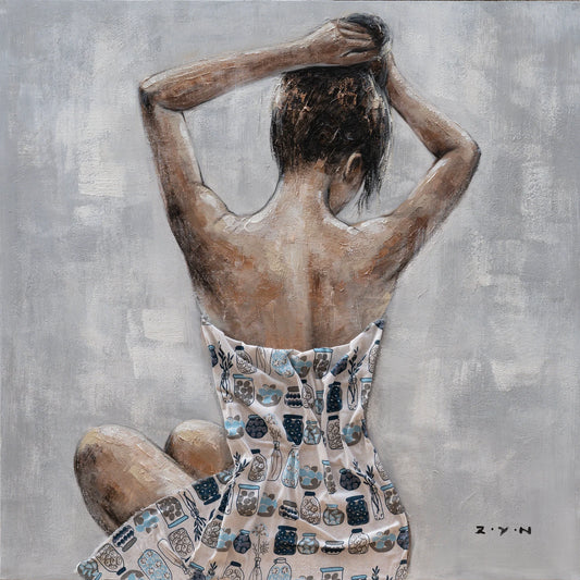 Canvas Prints Gallery Art "Girl' back" Modern Oil Paintings prints, Wall art for living room, bedroom - Wrapped Canvas Painting