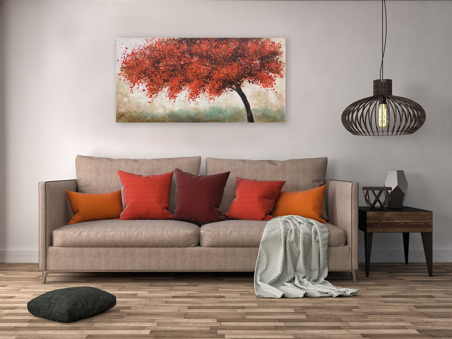 Abstract art "Ethereal Maple" Hand-painted Oil painting original, Wall art for living room, bedroom, office - Wrapped Canvas Painting