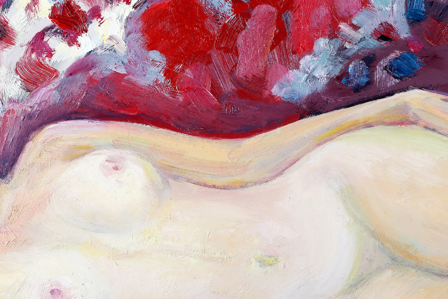 Custom hand-painted "Nude Woman Among Flowers" oil painting on canvas Art, Canvas Wall art - Wrapped Canvas Painting