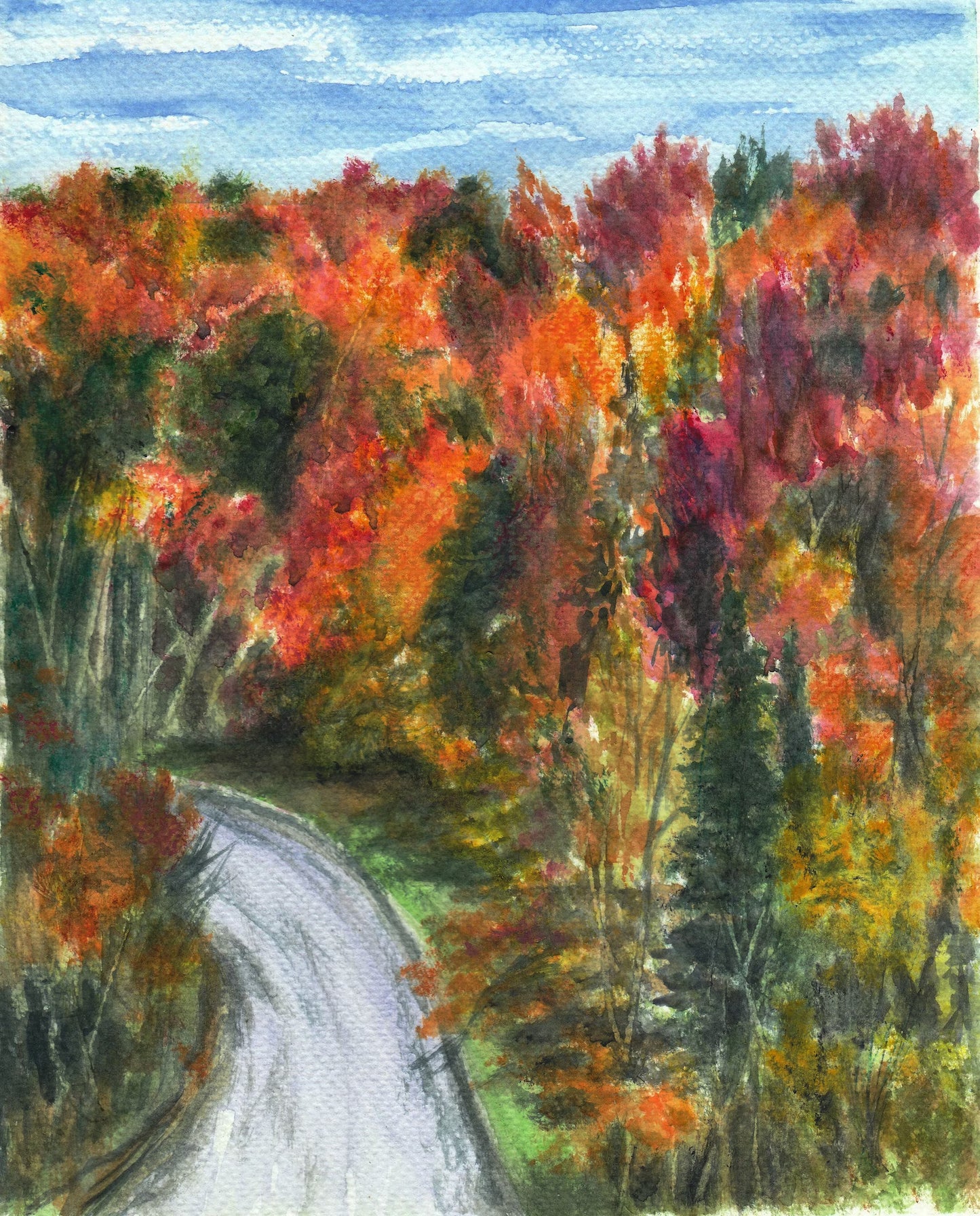 Custom watercolor landscape, custom order painting from photo, commission handmade painting from photo, landscape watercolor painting