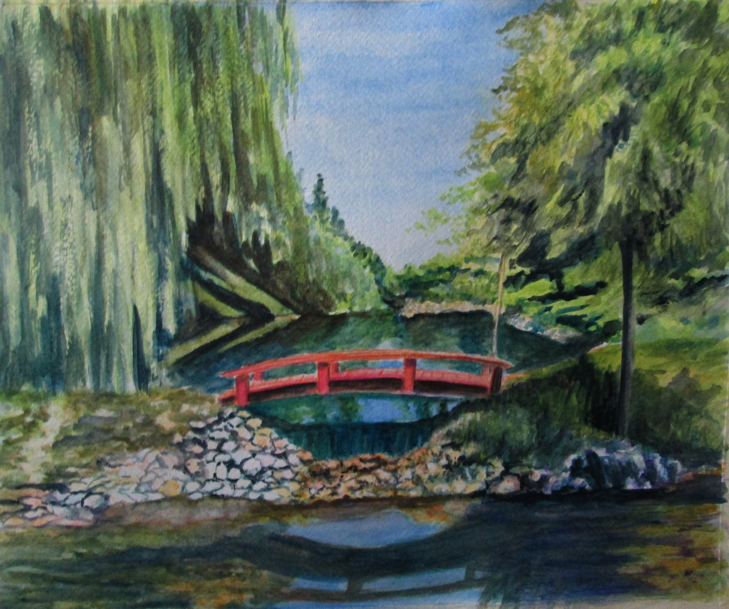 Custom watercolor landscape, custom order painting from photo, commission handmade painting from photo, landscape watercolor painting