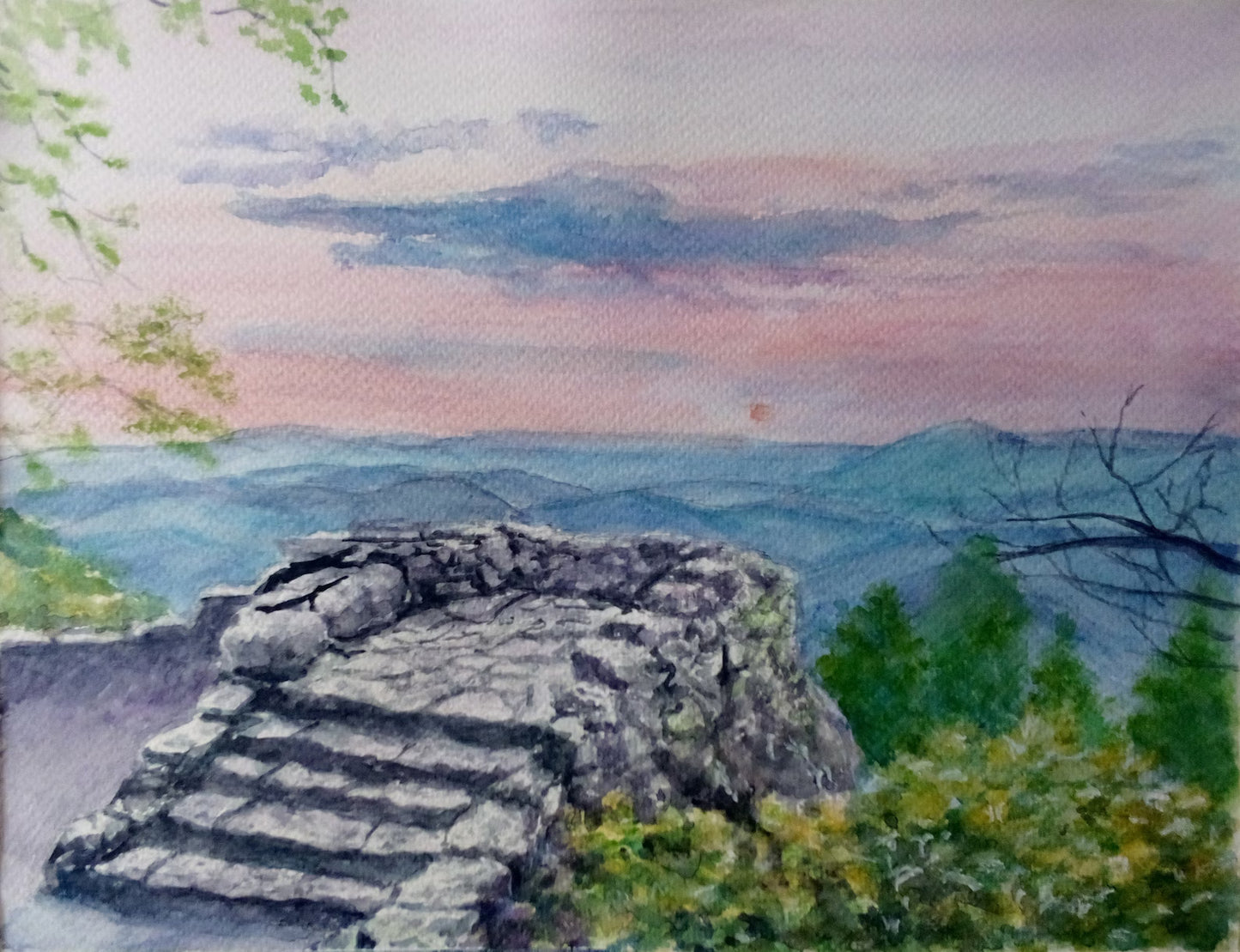 Custom watercolor landscape, custom order painting from photo, commission handmade painting from photo, landscape watercolor painting