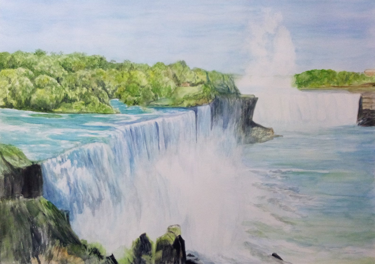Custom watercolor landscape, custom order painting from photo, commission handmade painting from photo, landscape watercolor painting