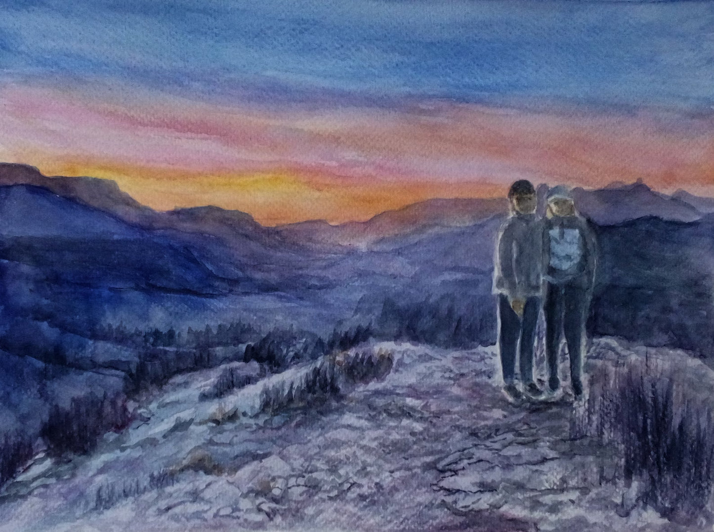 Custom watercolor landscape, custom order painting from photo, commission handmade painting from photo, landscape watercolor painting