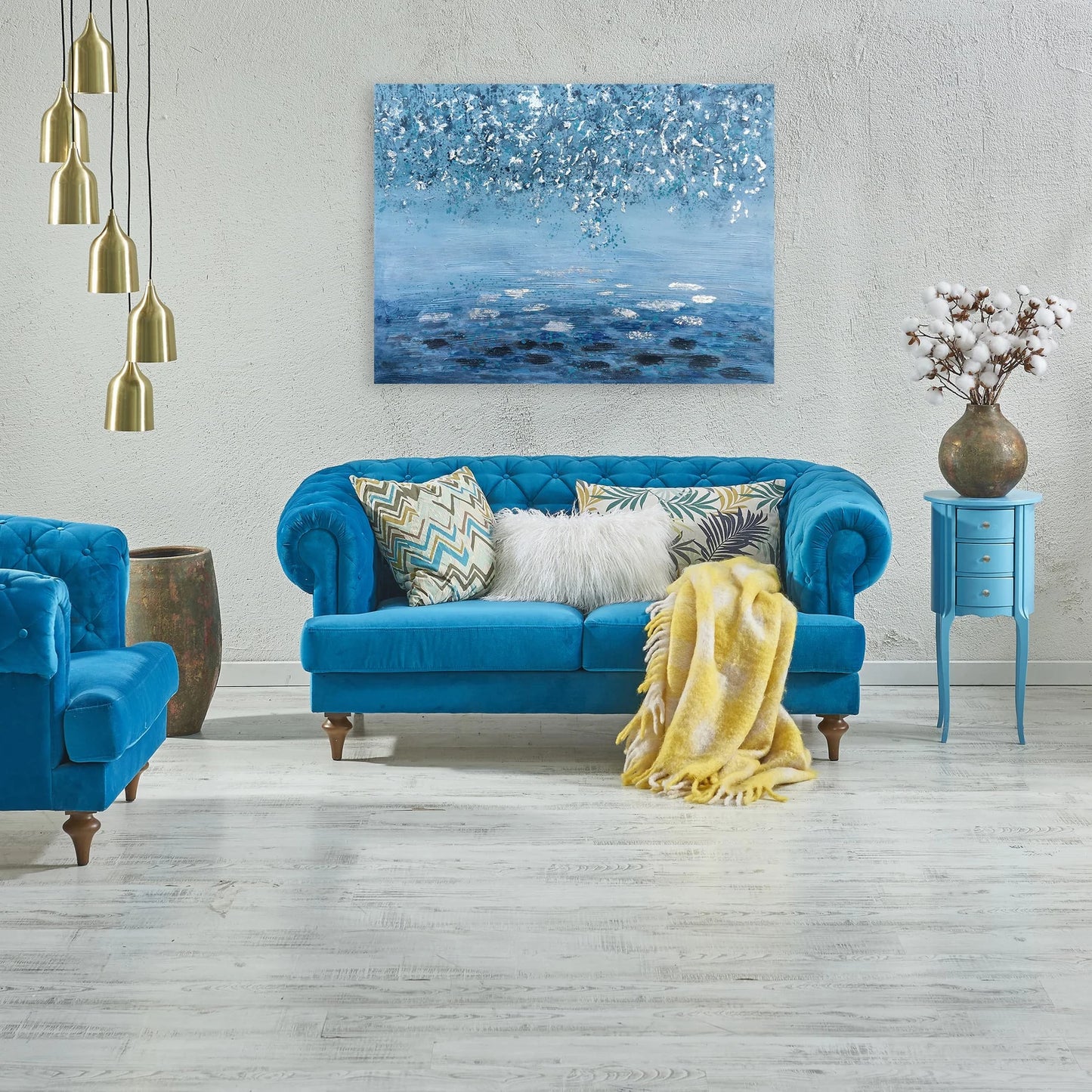 Hand-painted Abstract Art "Memories of Moonlight" painting original, canvas Wall art for living room, bedroom - Wrapped Canvas Painting