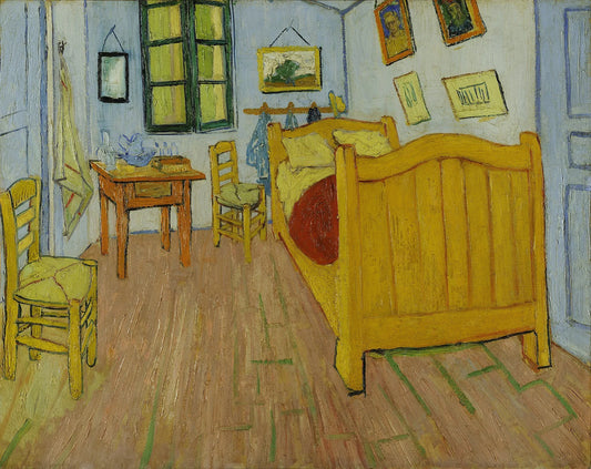 Hand-painted art "Bedroom in Arles" by Vincent Van Gogh, high quality reproduction of - Wrapped Canvas Painting