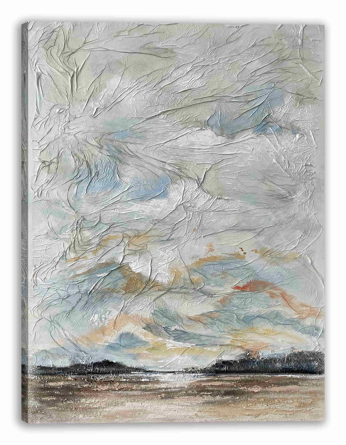 Original art - Embrace the Infinite with "Autumn Clouds" handmade painting wrapped canvas for living room bedroom home decor