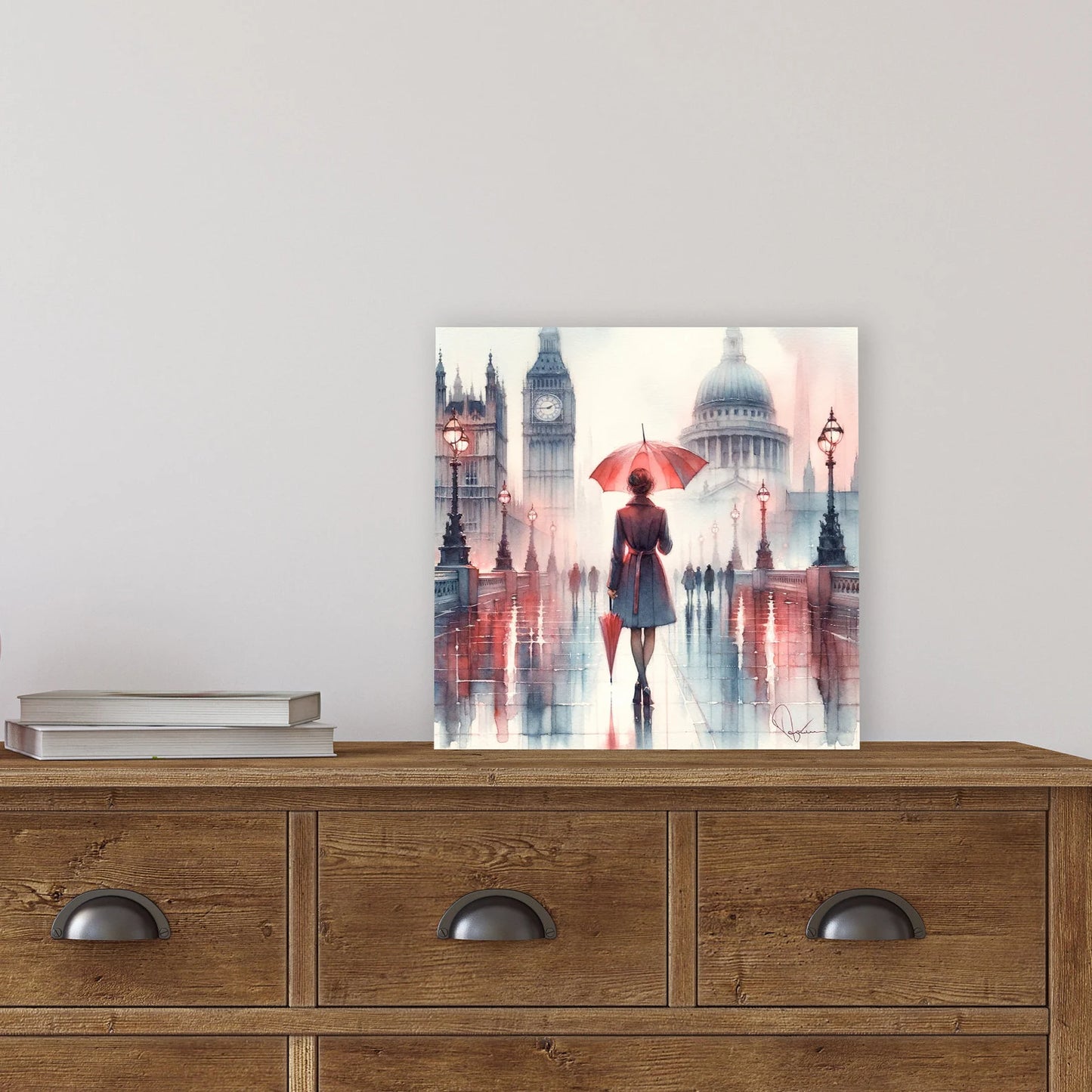 Valentine's Day present ”Romantic London Rain“ - Couple's Gift - Love in the City - Umbrella Art - Anniversary Present