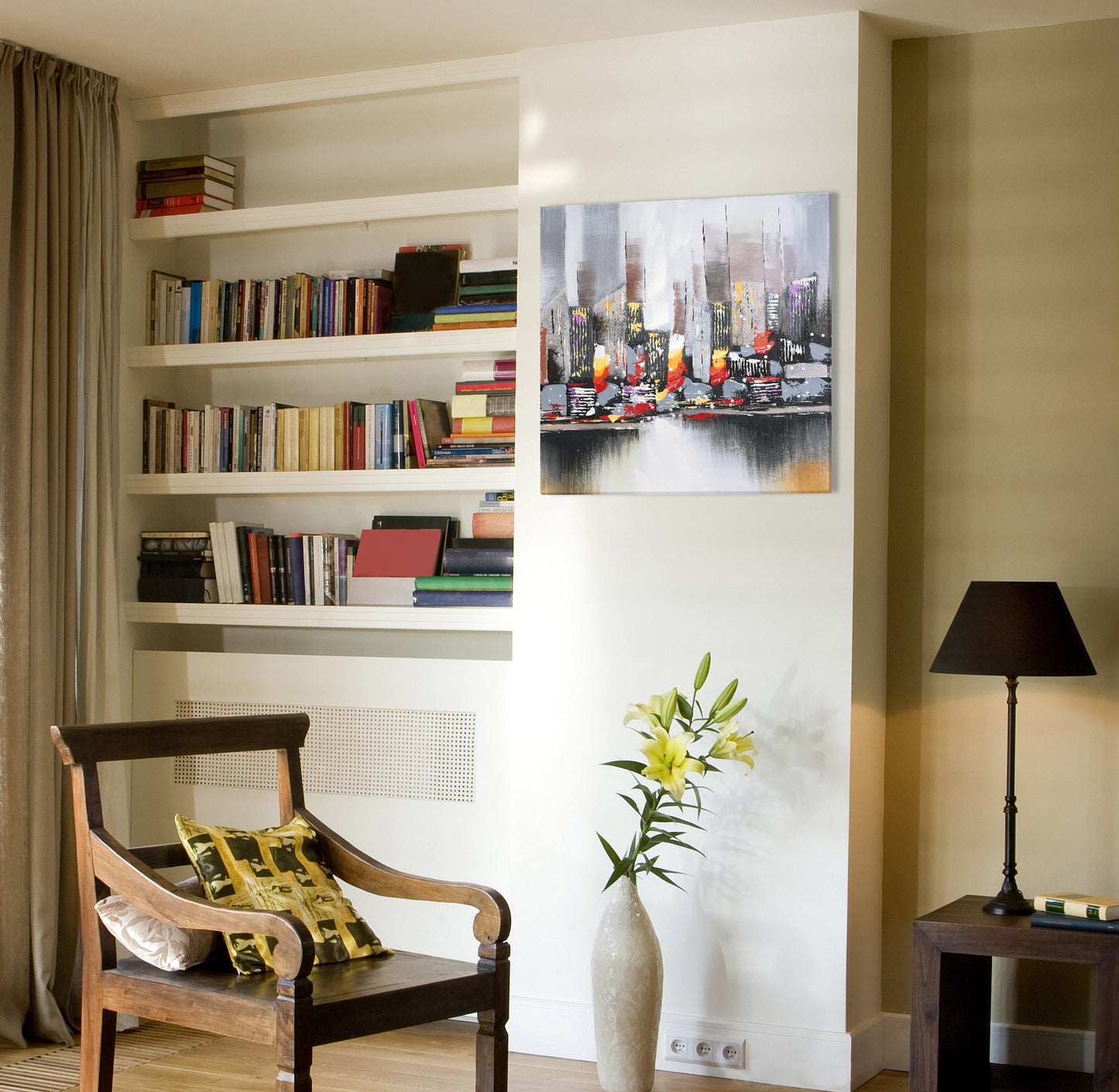 "City View New York" Hand Painted on Wrapped Canvas