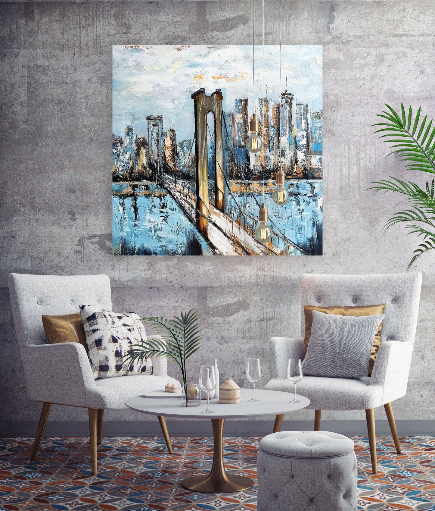 "Brooklyn Bridge" Hand Painted on Wrapped Canvas