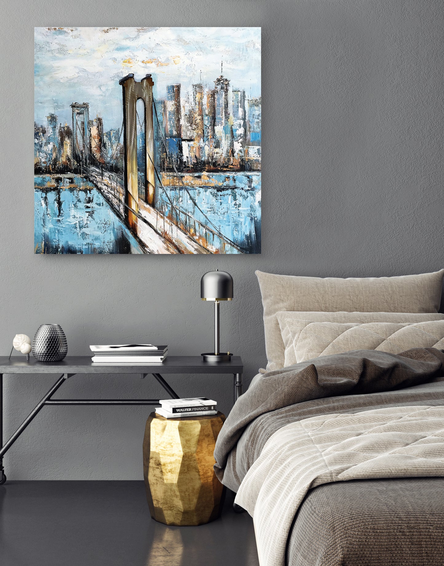 "Brooklyn Bridge" Hand Painted on Wrapped Canvas