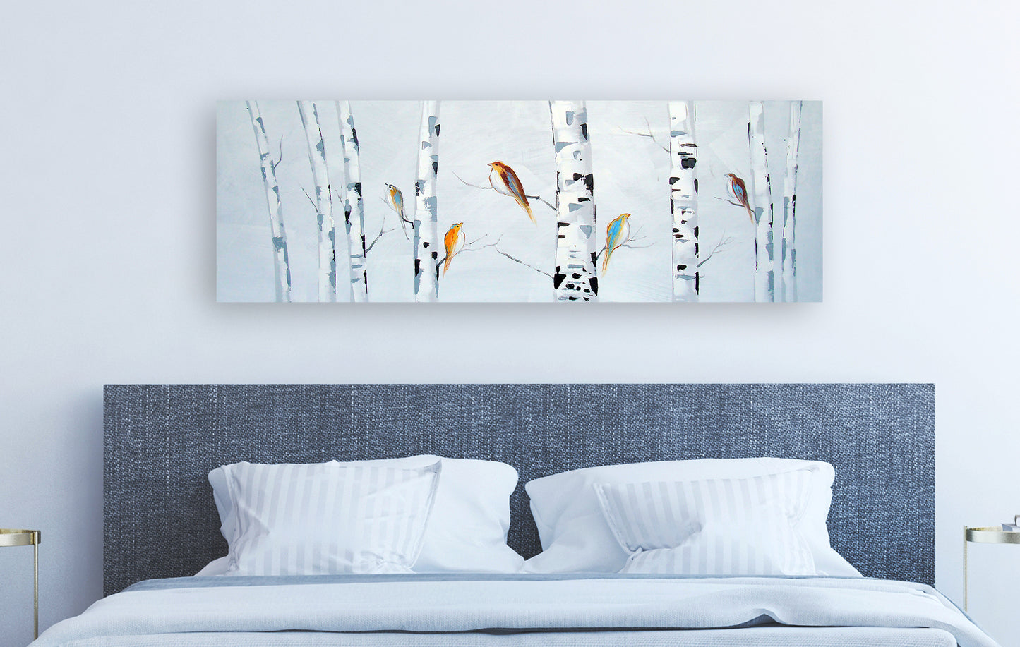 "Winter Birds "Hand Painted on Wrapped Canvas