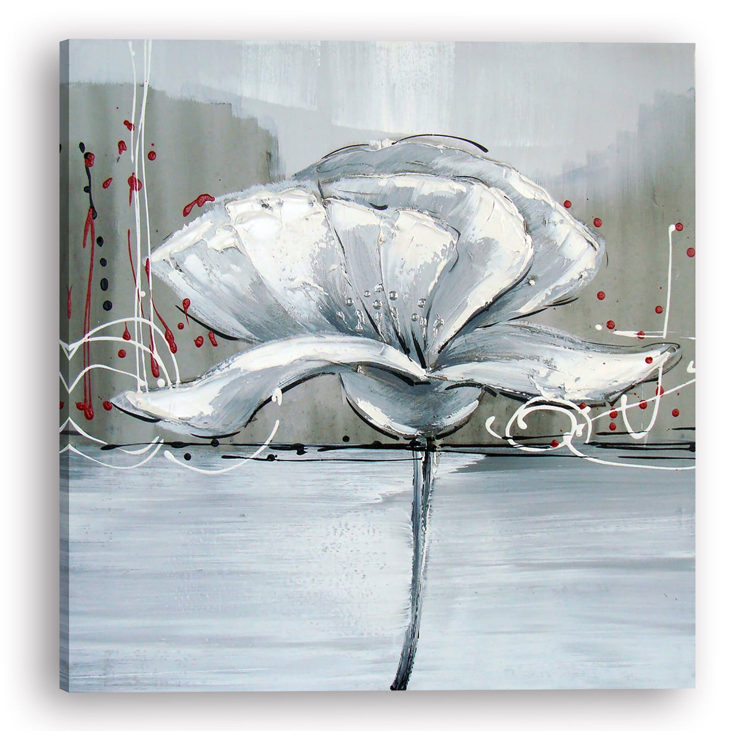 "Winter Flower I" Hand Painted on Wrapped Canvas