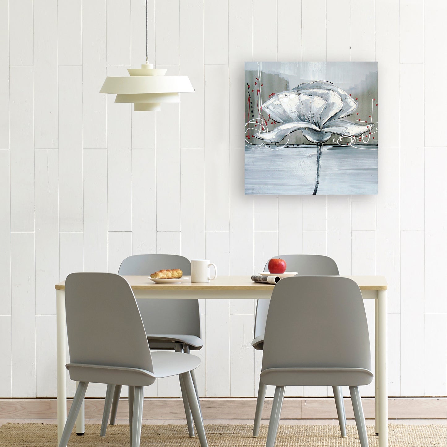 "Winter Flower I" Hand Painted on Wrapped Canvas