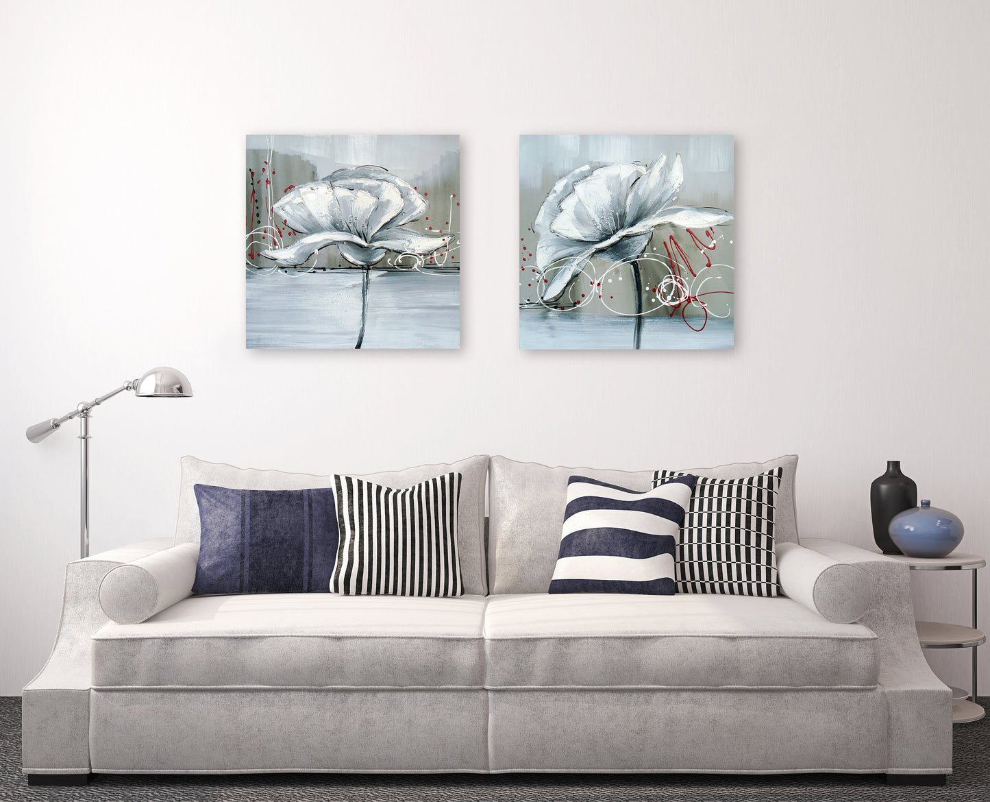 "Winter Flower II" Hand Painted on Wrapped Canvas