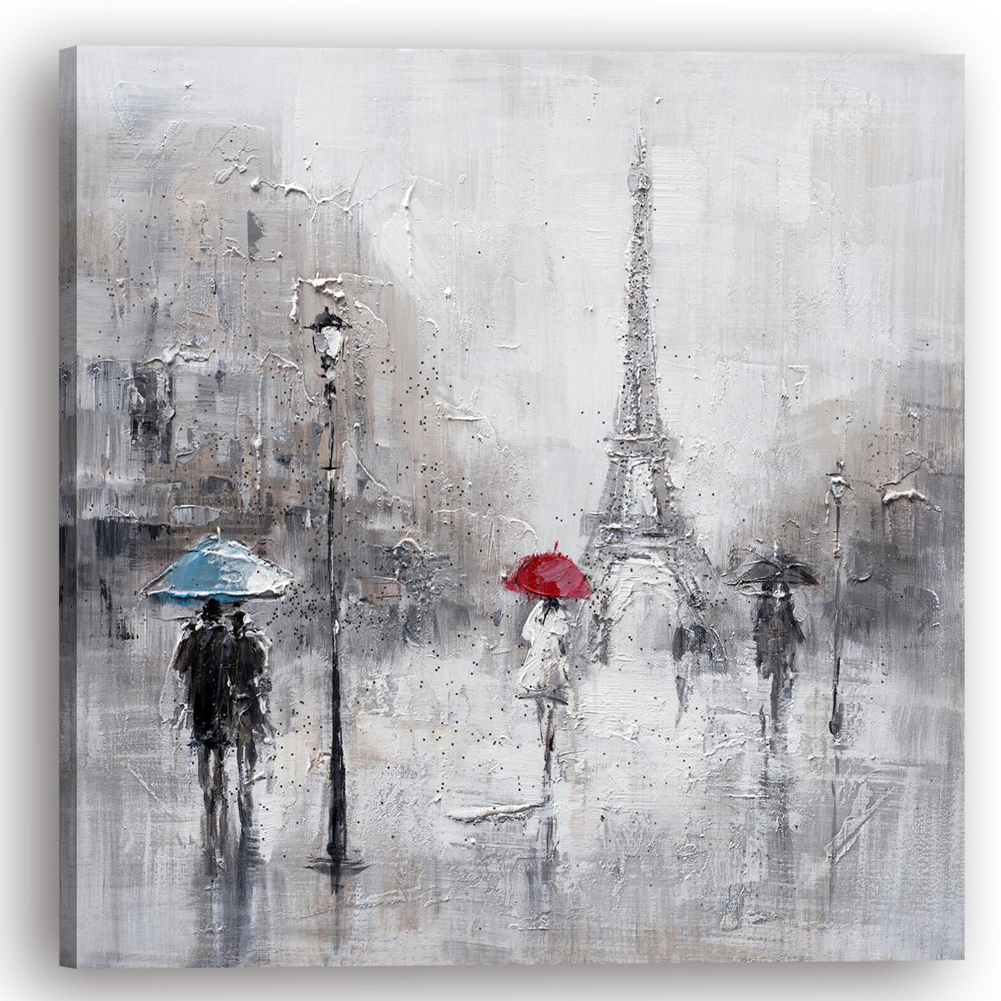 "Streets of Paris in the rain" Hand Painted on Wrapped Canvas