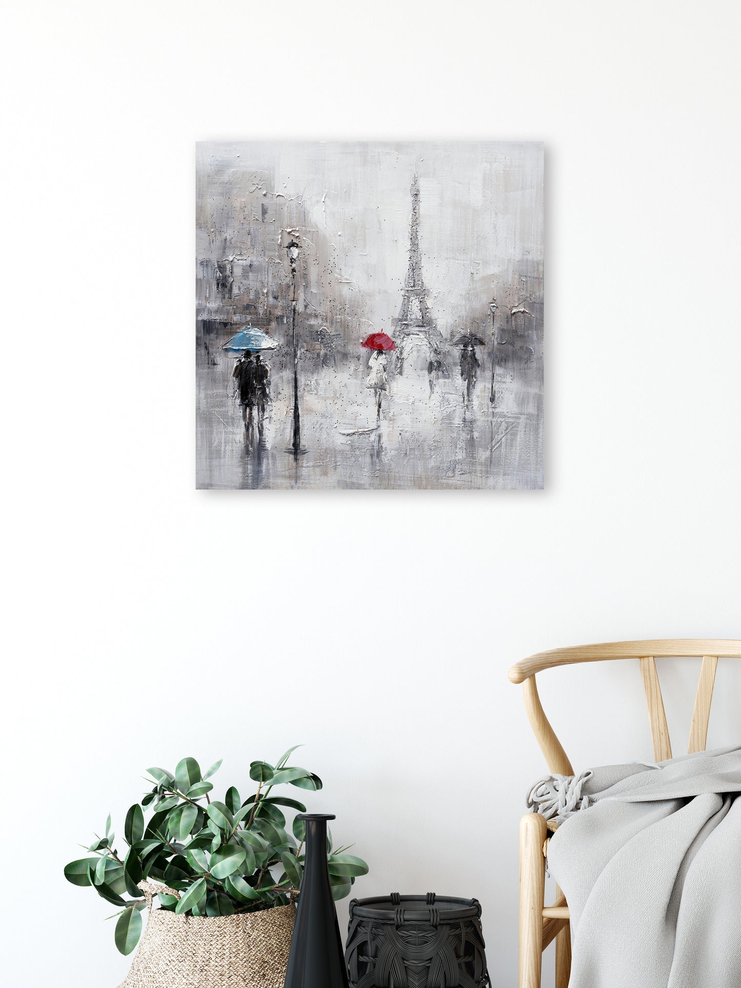 "Streets of Paris in the rain" Hand Painted on Wrapped Canvas